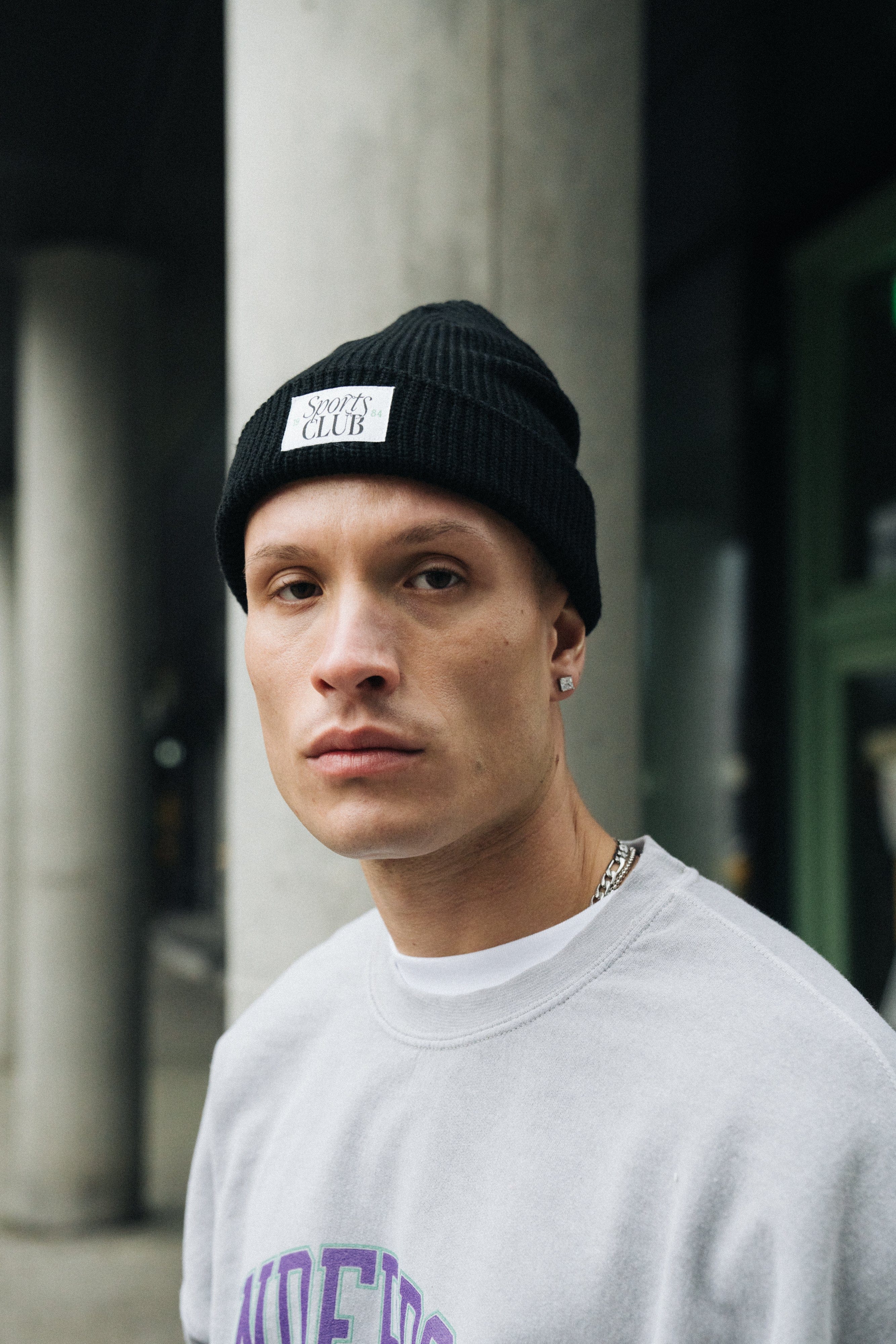 Vice 84 Sports Club Ribbed Beanie - Black