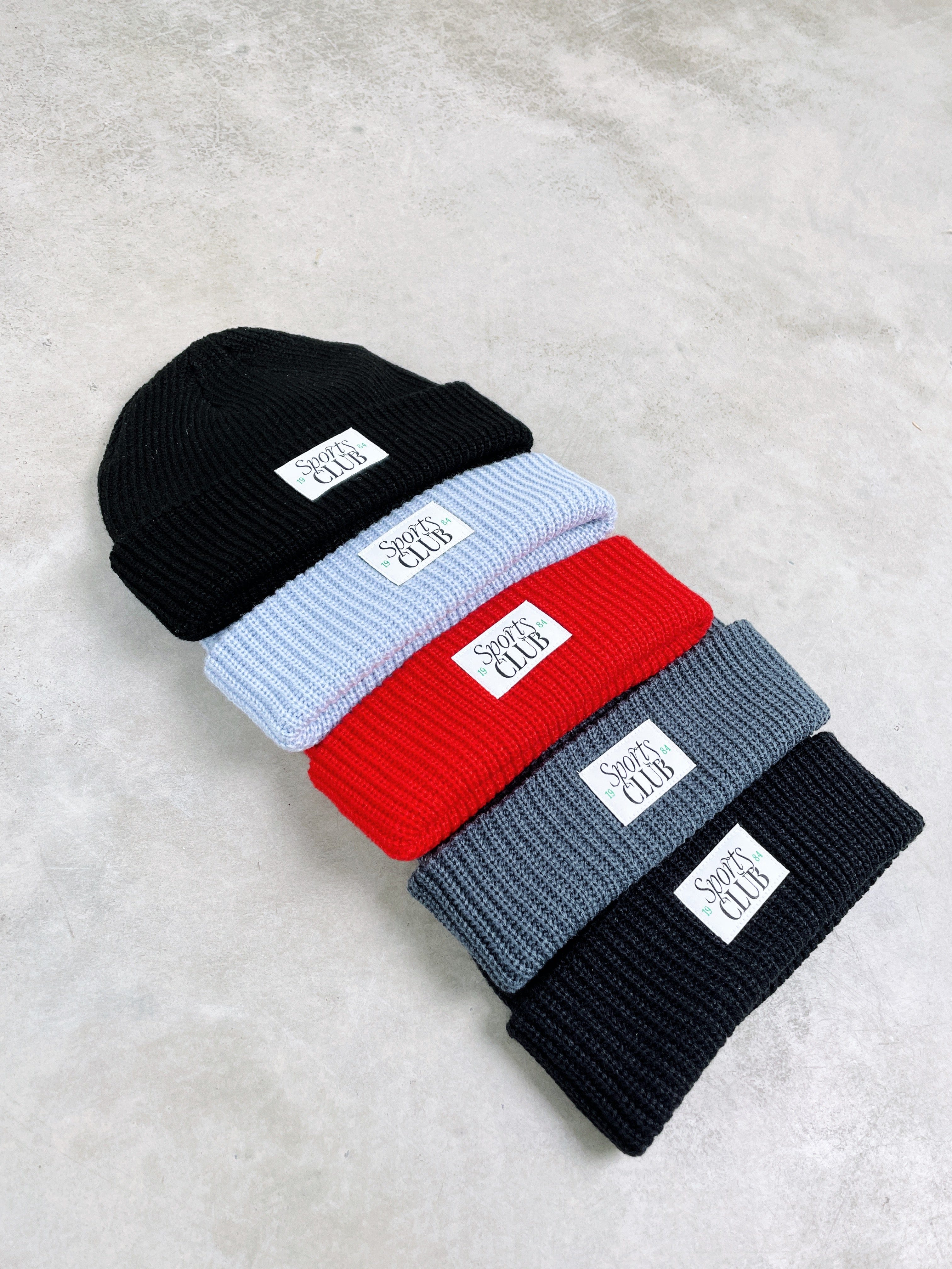 Vice 84 Sports Club Ribbed Beanie - Black