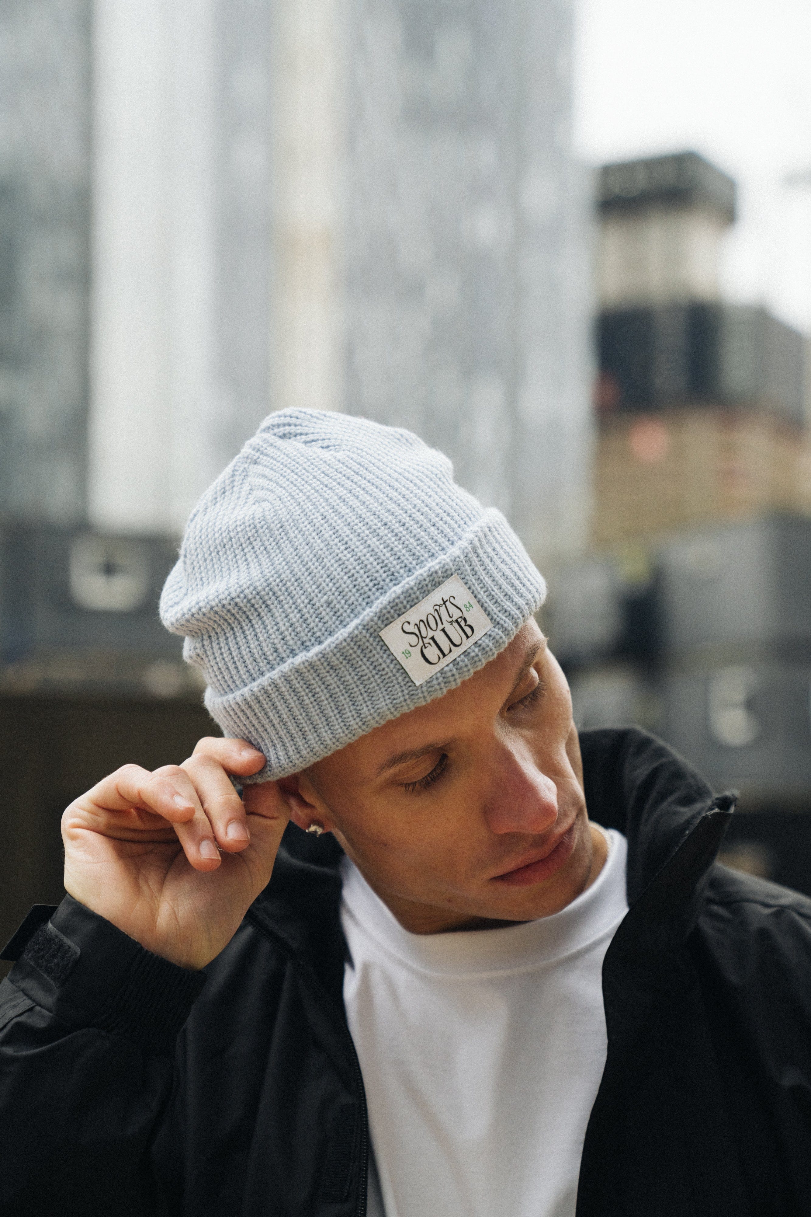 Vice 84 Sports Club Ribbed Beanie - Baby Blue