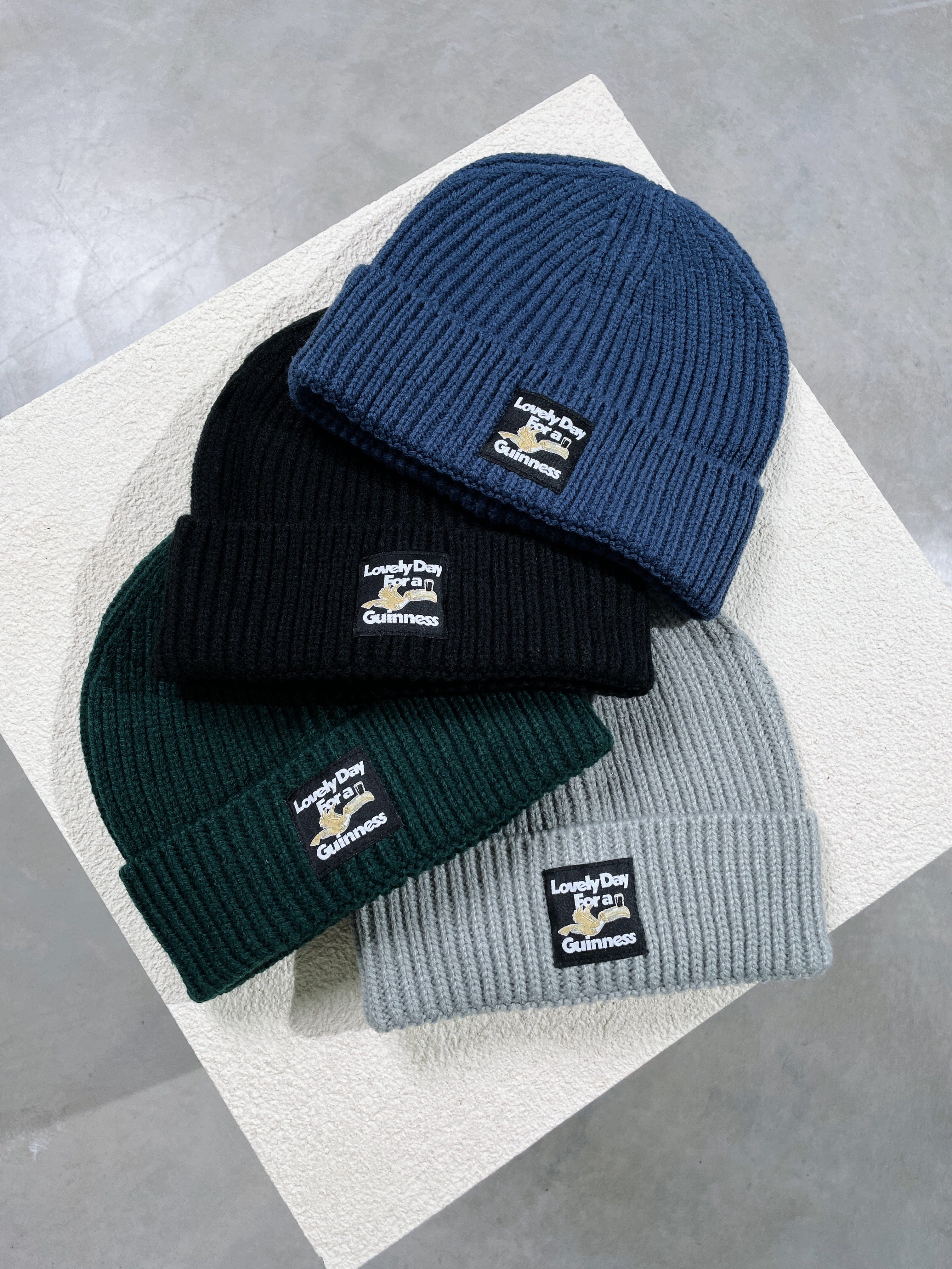 Guinness x UN:IK Ribbed Beanie - Light Grey