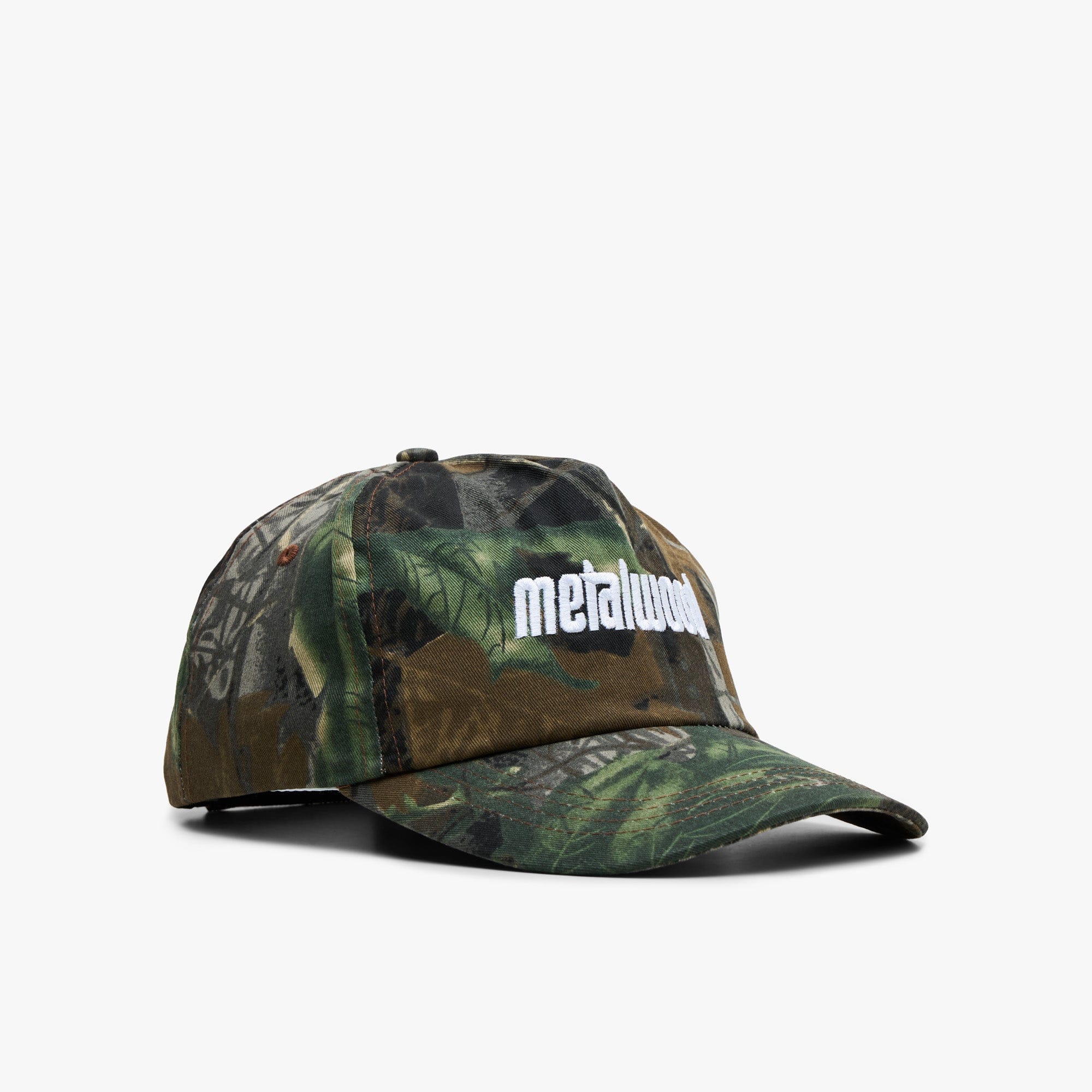 Metalwood Metal Logo 5 - Panel Hat / Real Leaf Camo