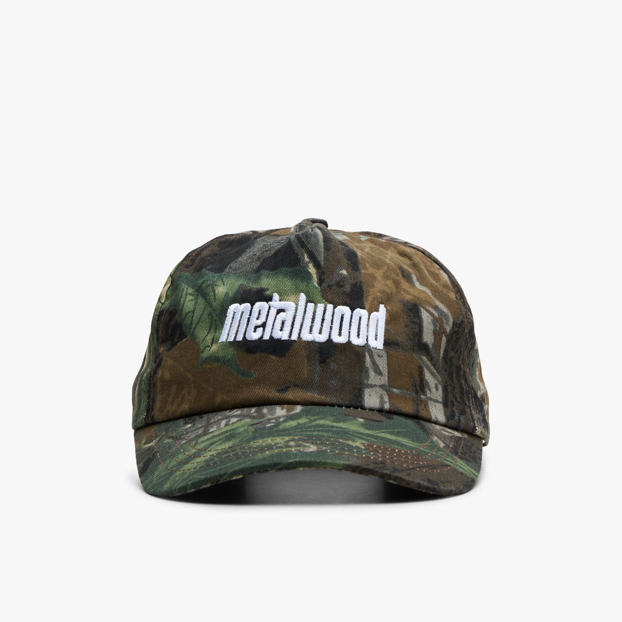 Metalwood Metal Logo 5 - Panel Hat / Real Leaf Camo