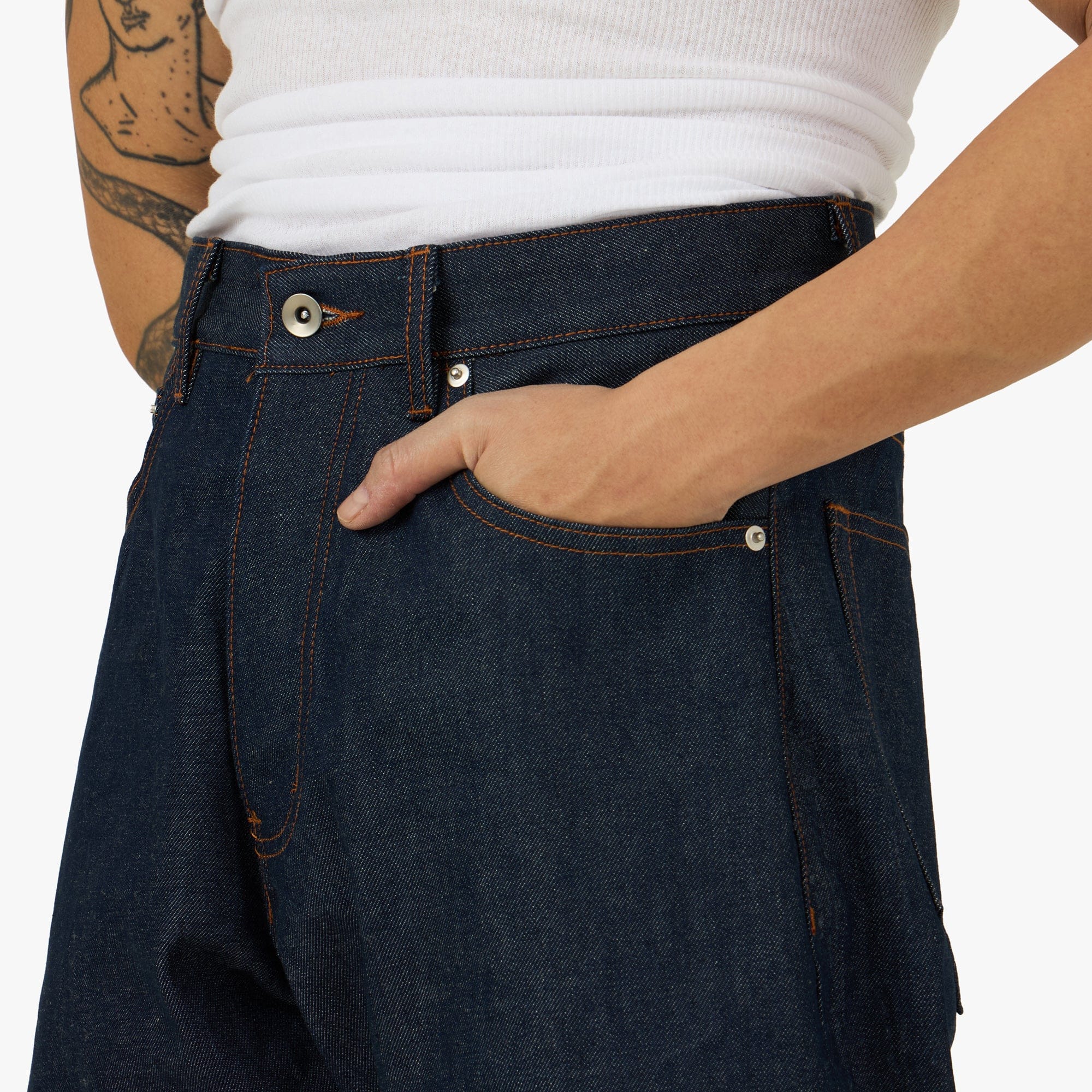 PlazaWorks Modern Wide 5 Pocket Jean / Indigo Raw Selvedge
