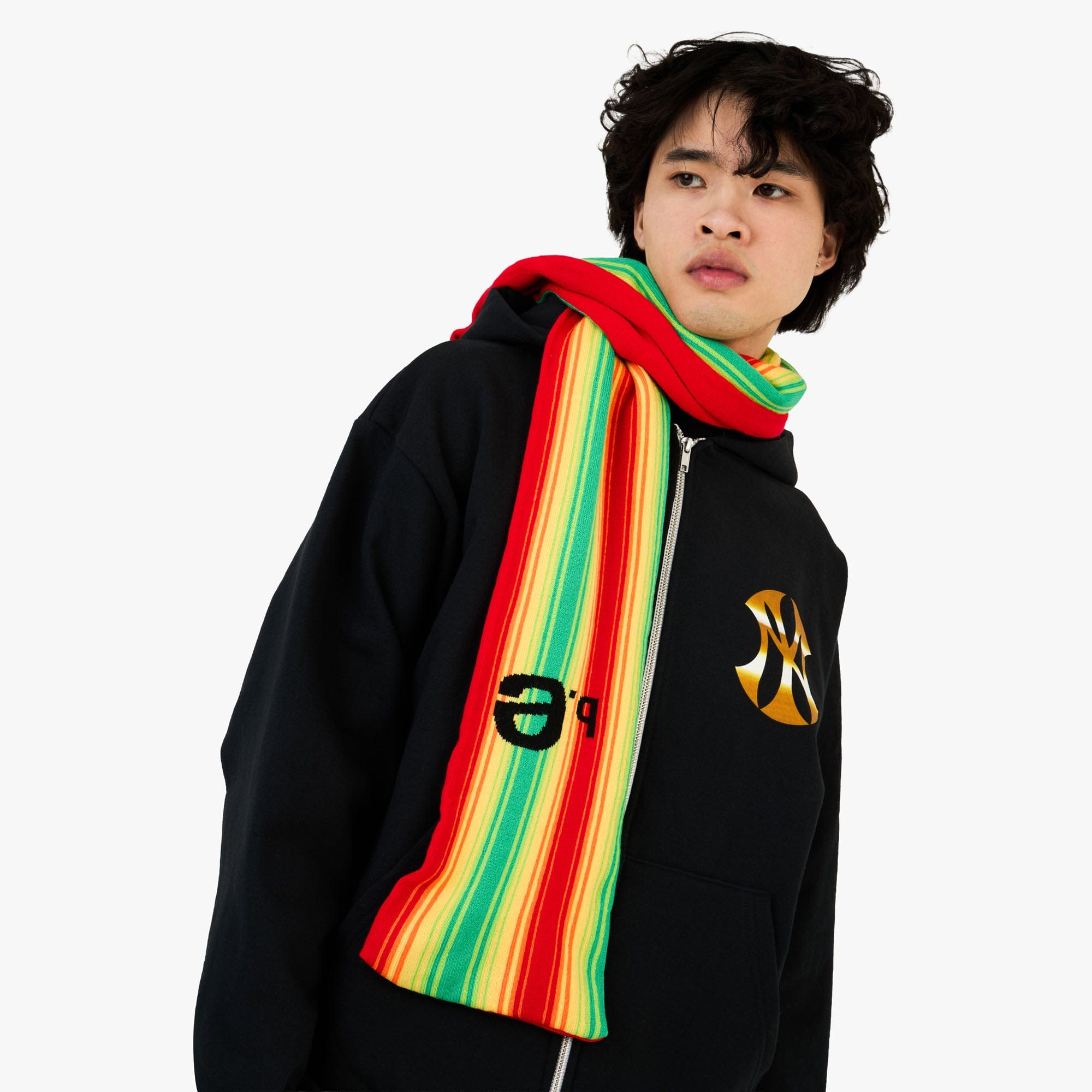 b.Eautiful x Sara Yukiko Infinity Knit Scarf Red / Rainbow