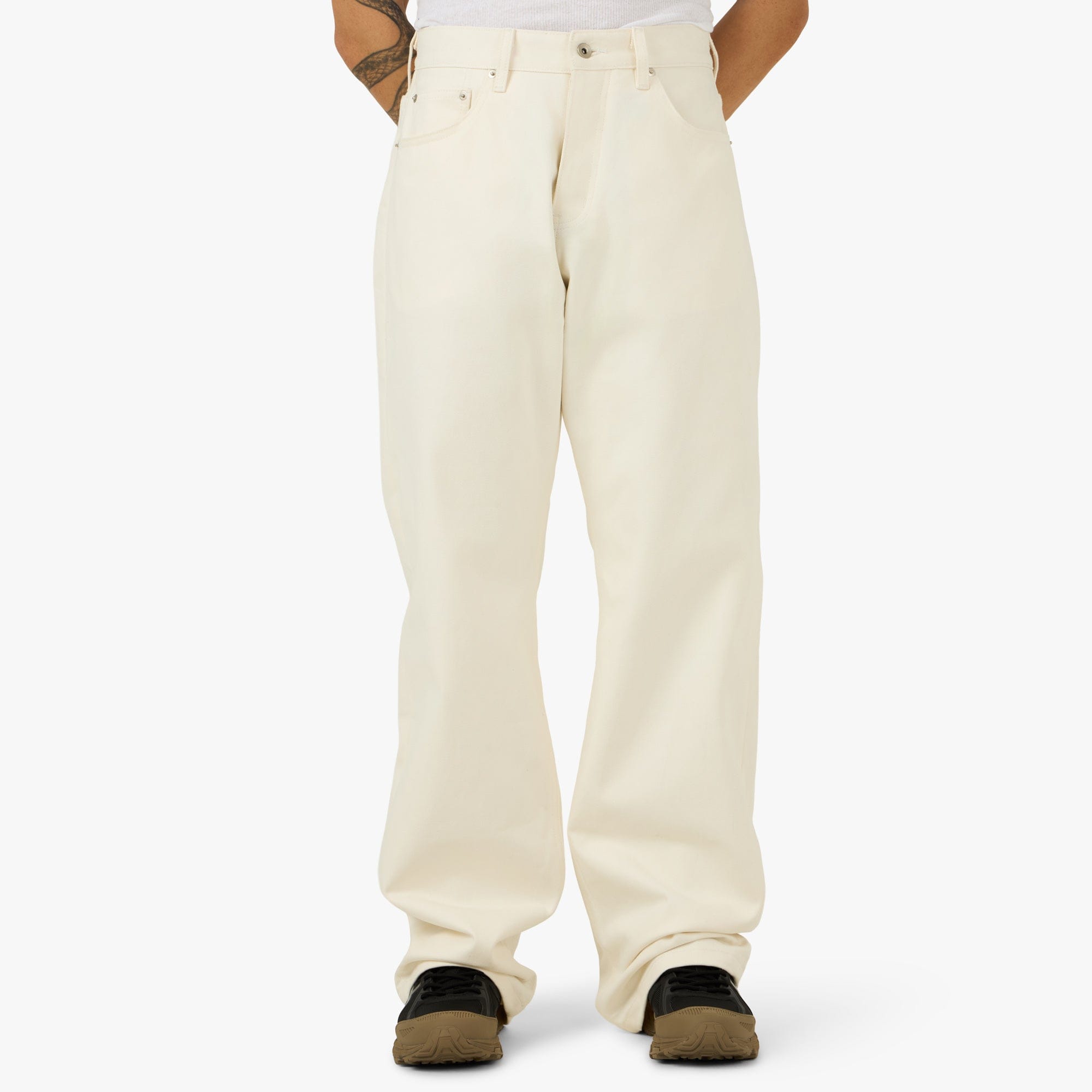 PlazaWorks Modern Wide 5 Pocket Jean / Off - White
