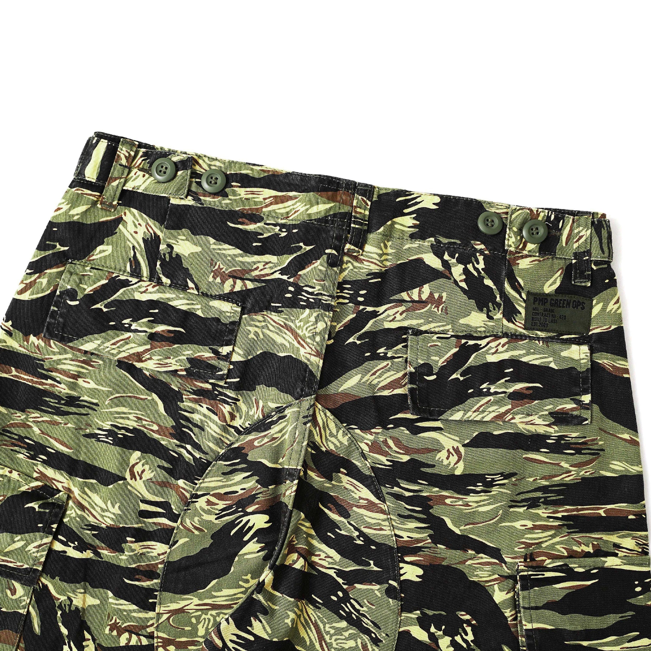 Pot Meets Pop Chronic Cargo Shorts - Golden Tiger Stripes