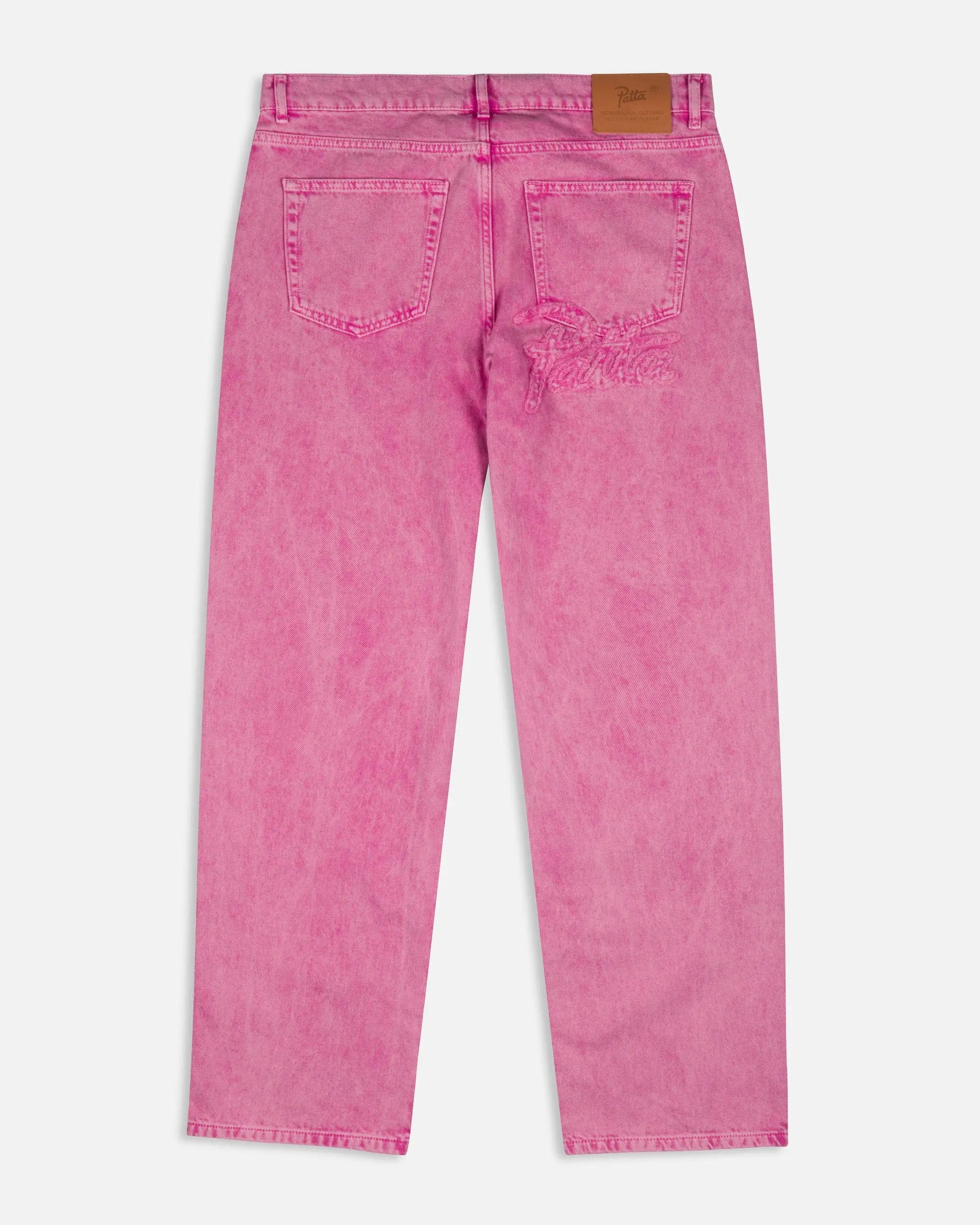 Purple Patta Acid Wash Fuchsia Purple Denim Pants (Fuchsia Purple)