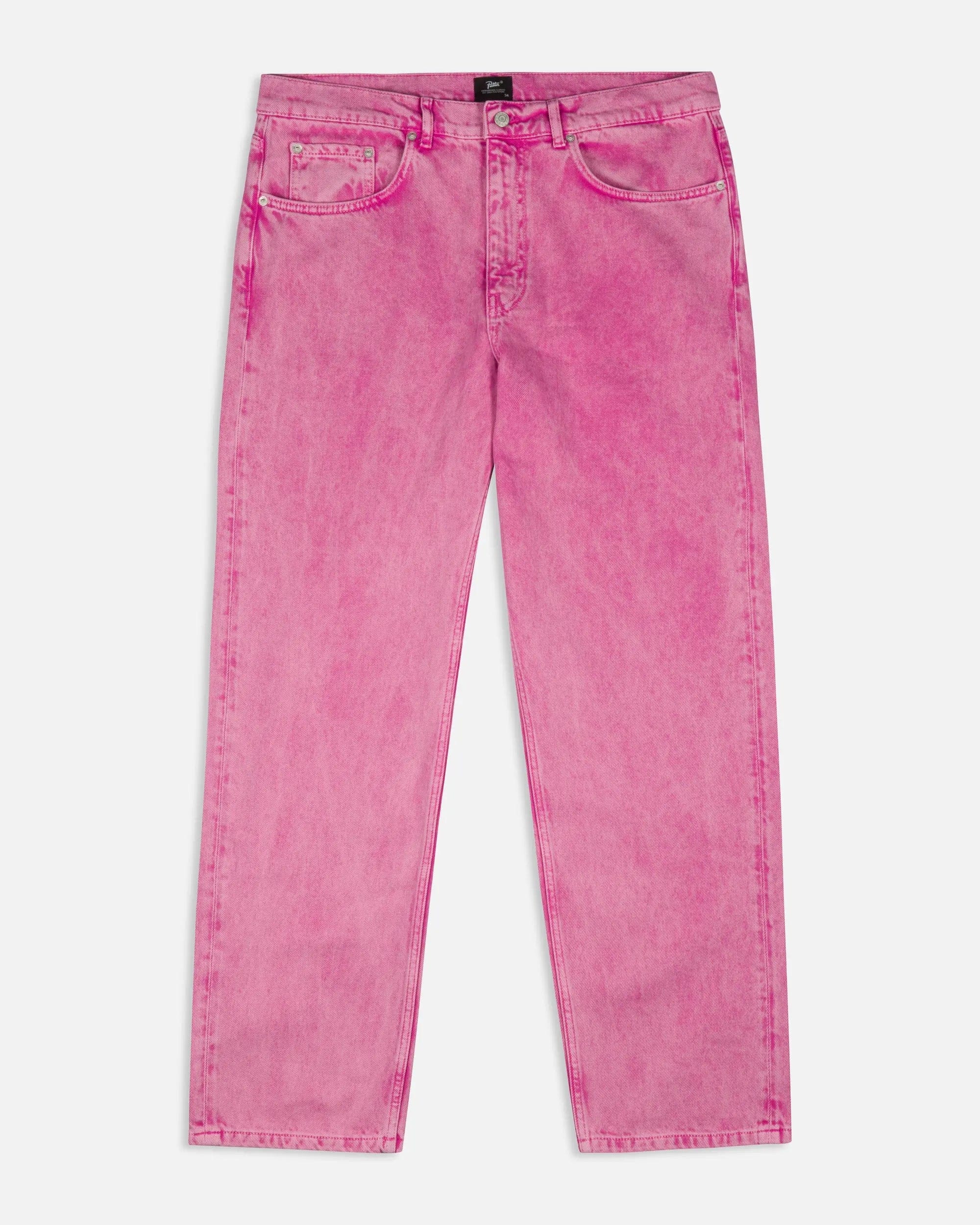 Purple Patta Acid Wash Fuchsia Purple Denim Pants (Fuchsia Purple)
