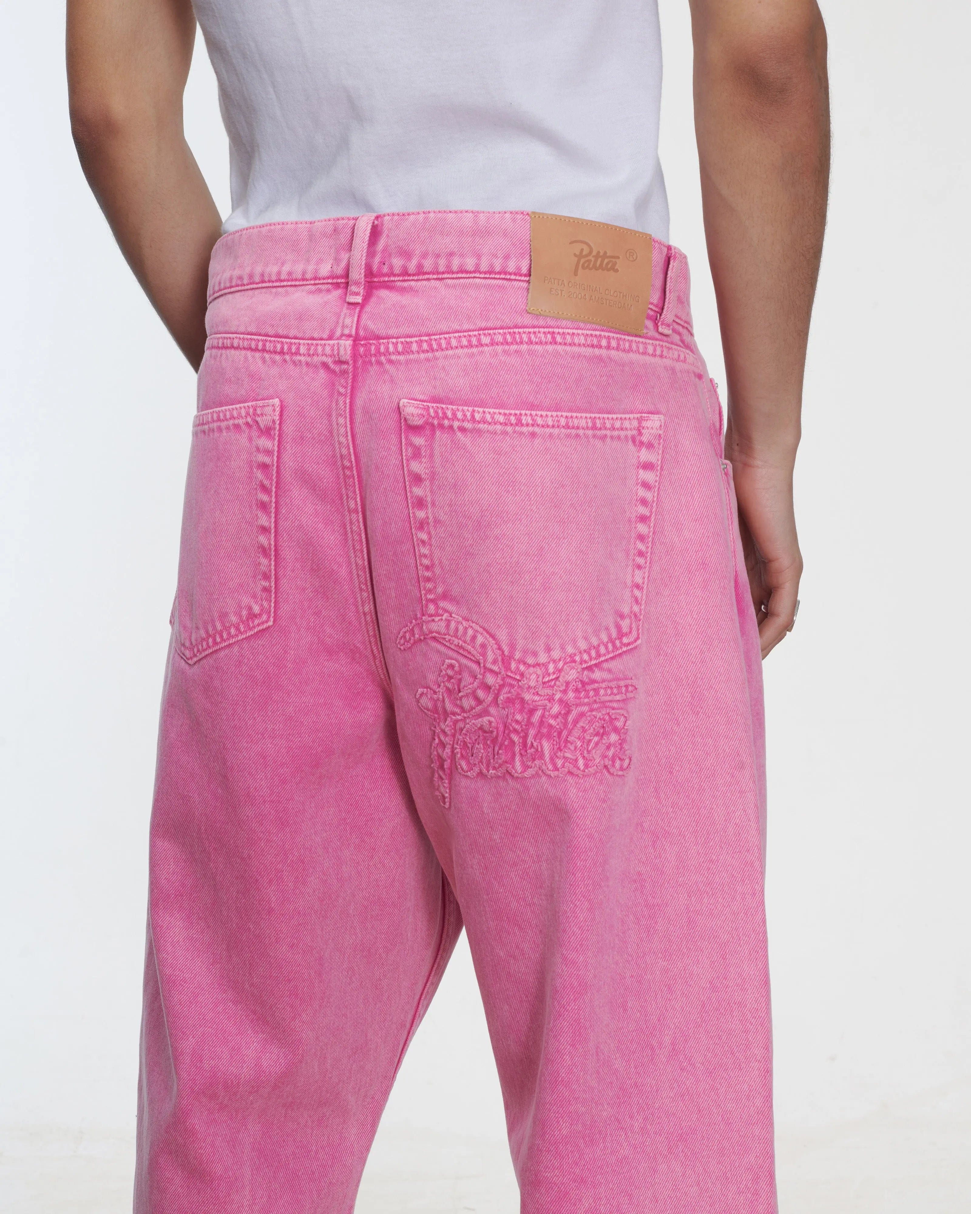 Purple Patta Acid Wash Fuchsia Purple Denim Pants (Fuchsia Purple)