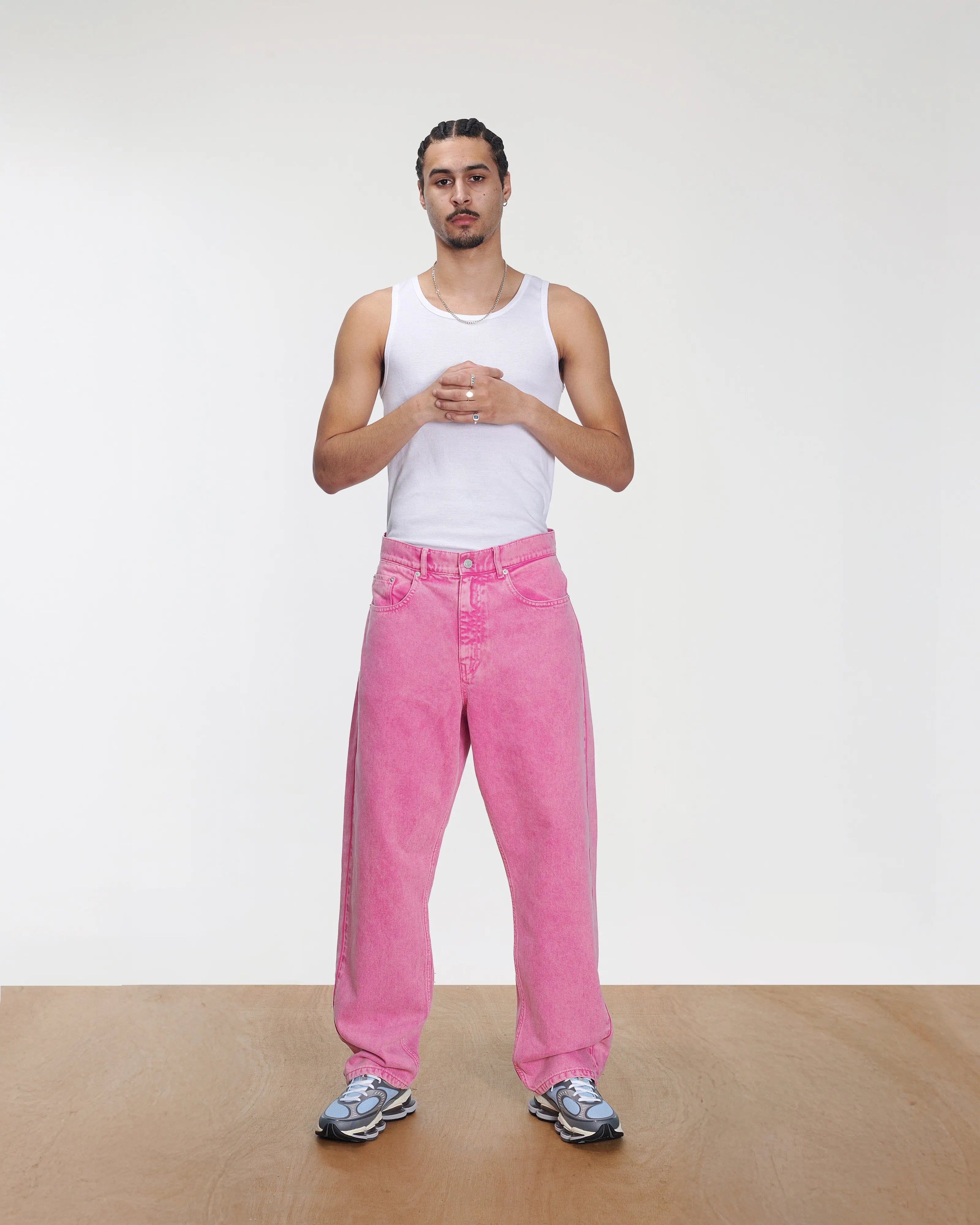 Purple Patta Acid Wash Fuchsia Purple Denim Pants (Fuchsia Purple)