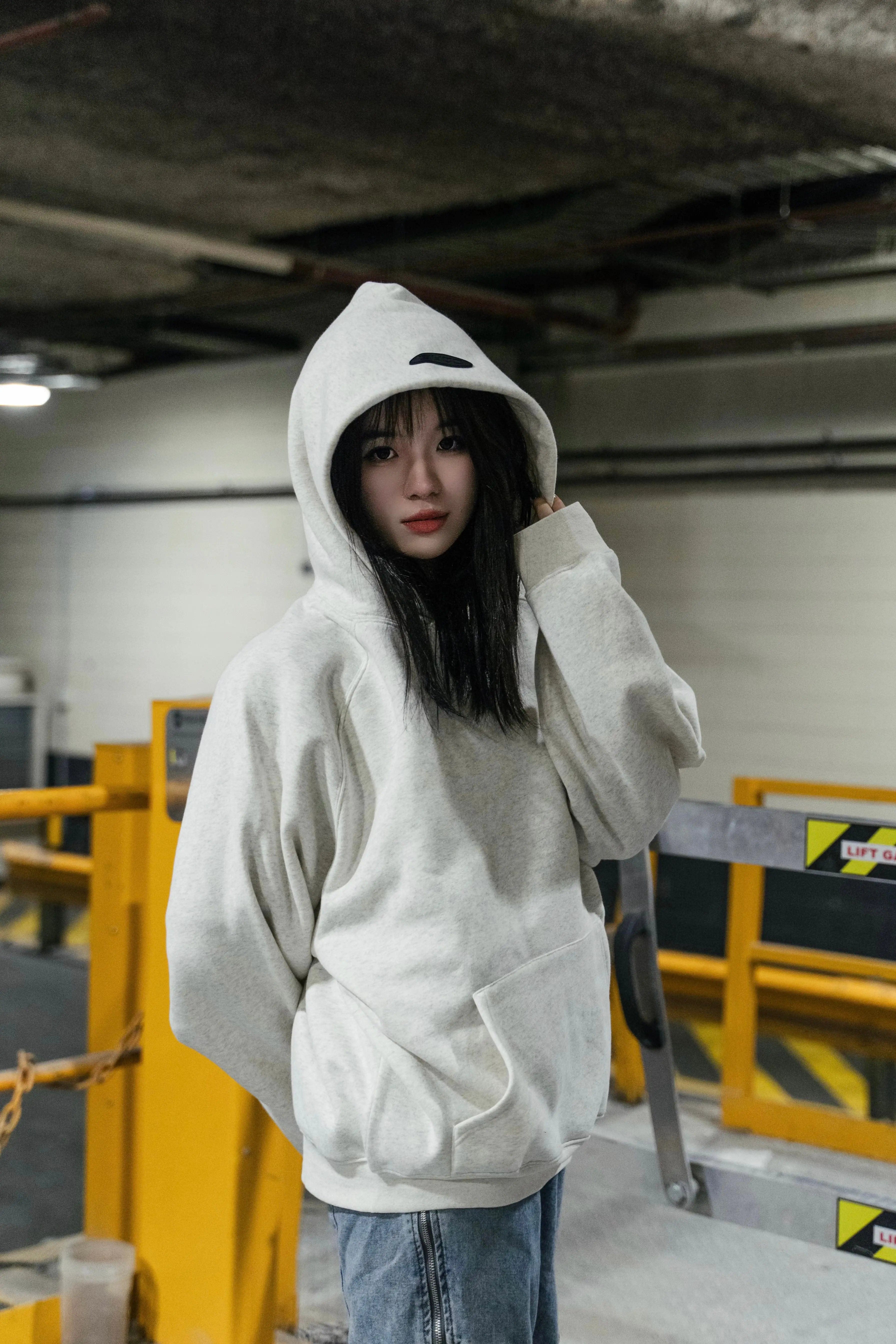 Prior Archives CORE Essentials Raglan Sleeve Hoodie Ecru Grey