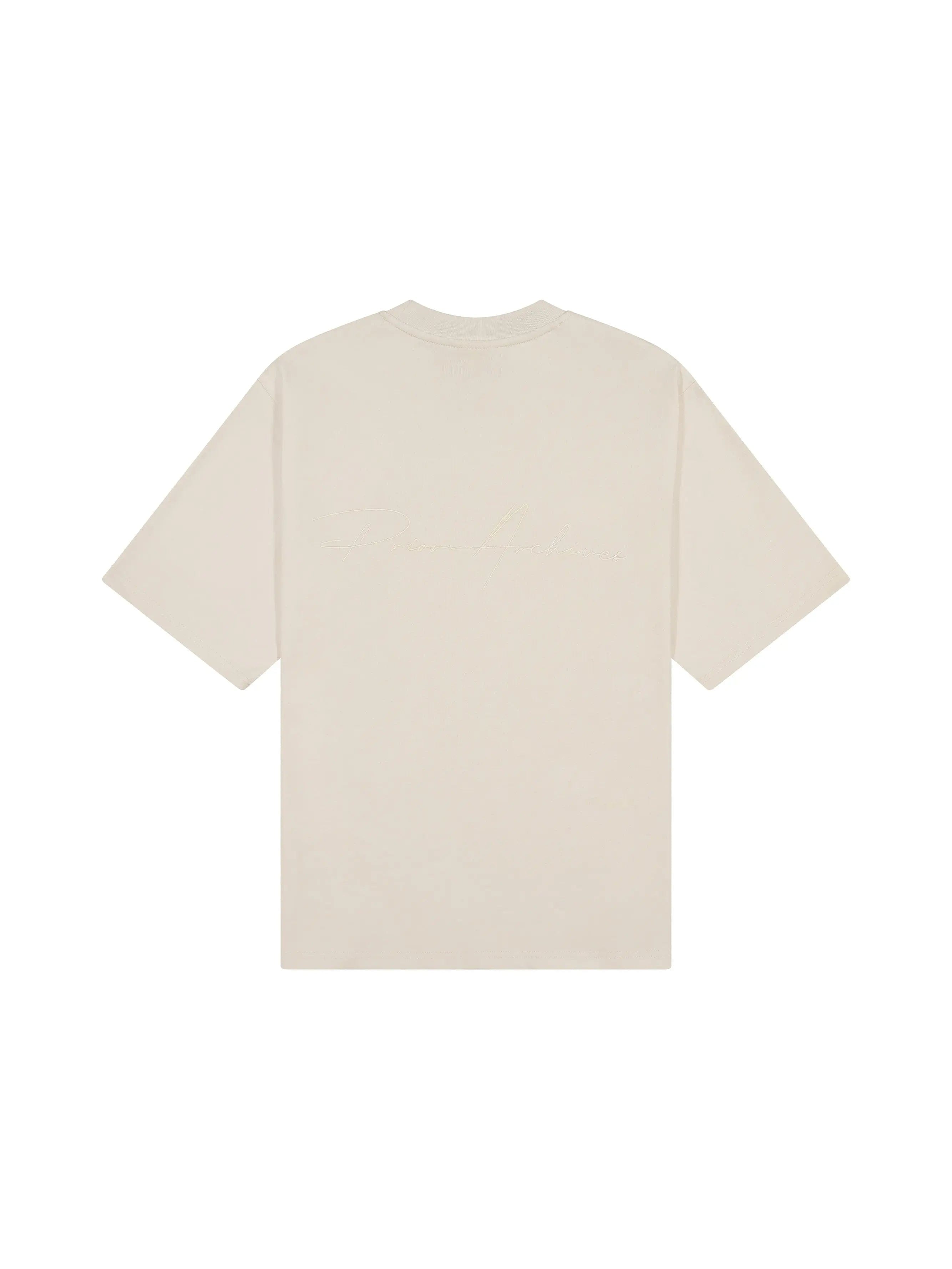 Prior Archives Prior Embroidery Logo Oversized T - shirt Bone