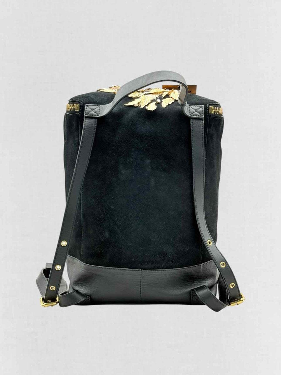 Guiseppe Zanotti Black & Gold Flower Backpack