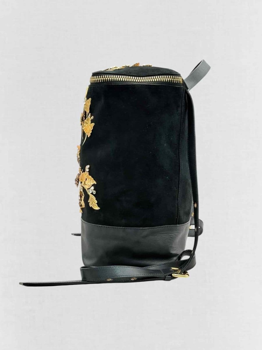 Guiseppe Zanotti Black & Gold Flower Backpack