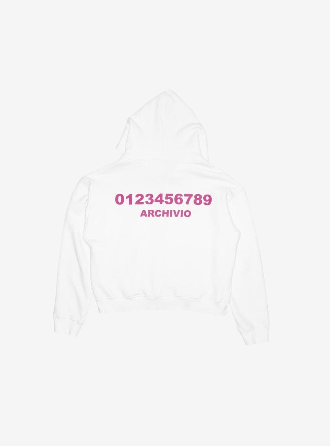 Numeri Archivio Zip Up Hooded Sweatshirt White Fuchsia