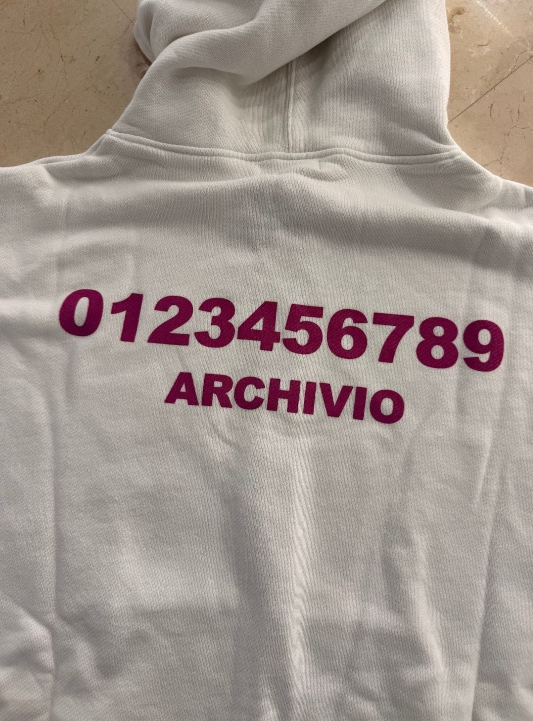 Numeri Archivio Zip Up Hooded Sweatshirt White Fuchsia