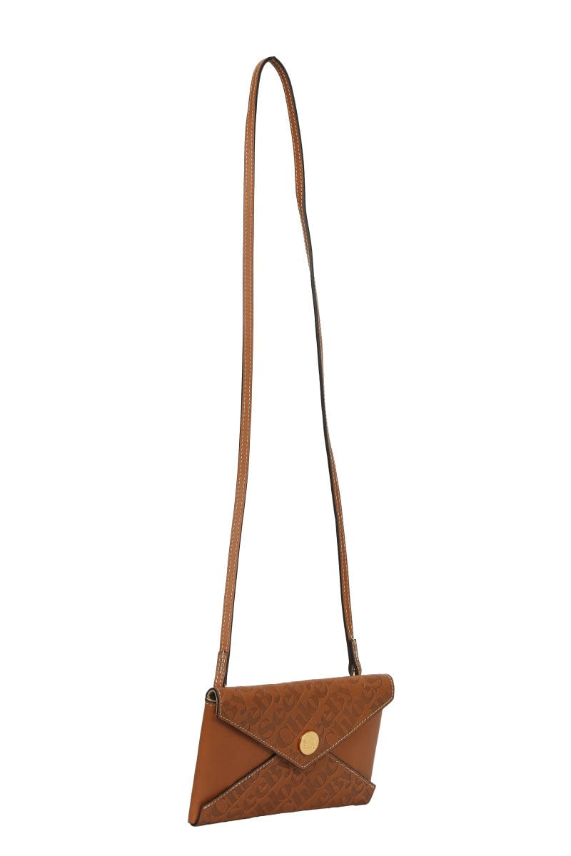 Monogram See By Chole Brown Monogram Embossed Wallet On Chain