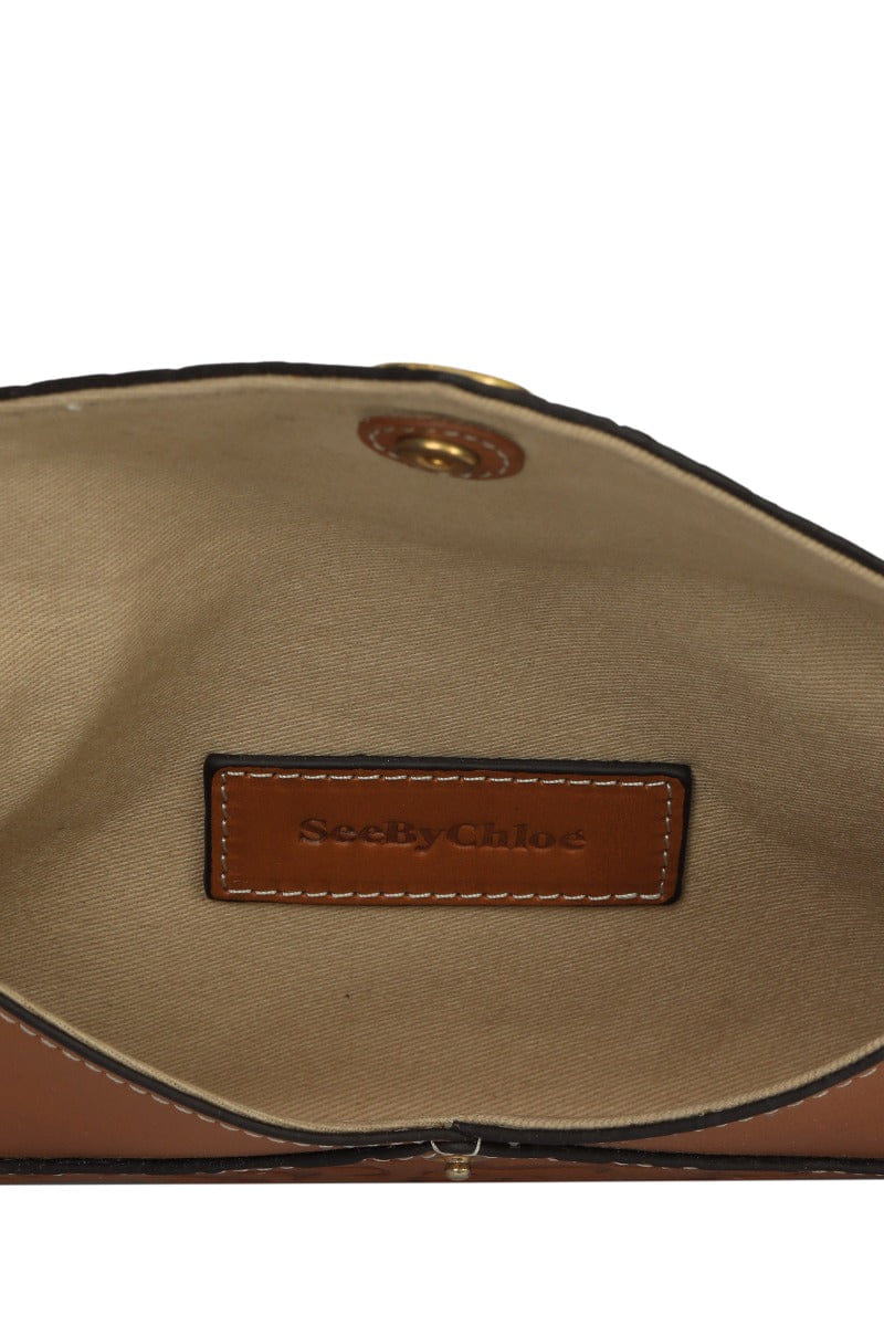 Monogram See By Chole Brown Monogram Embossed Wallet On Chain