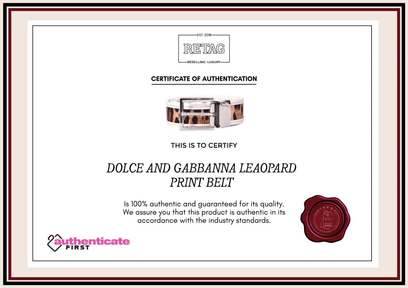 And Dolce And Gabbanna Leaopard Print Belt