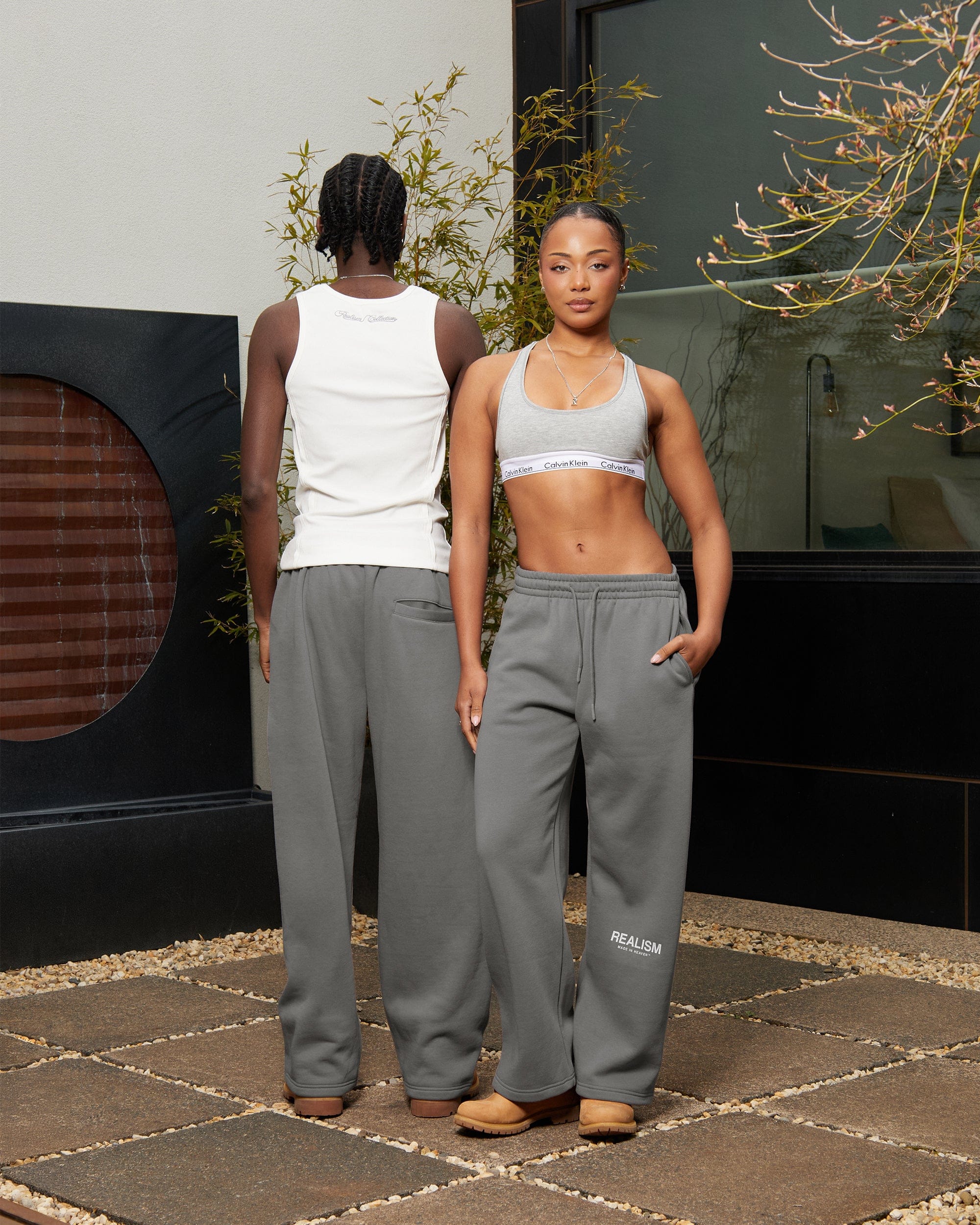 Realism SSS REALISM HEAVEN LOGO SWEATPANTS OPEN LEG COOL GREY