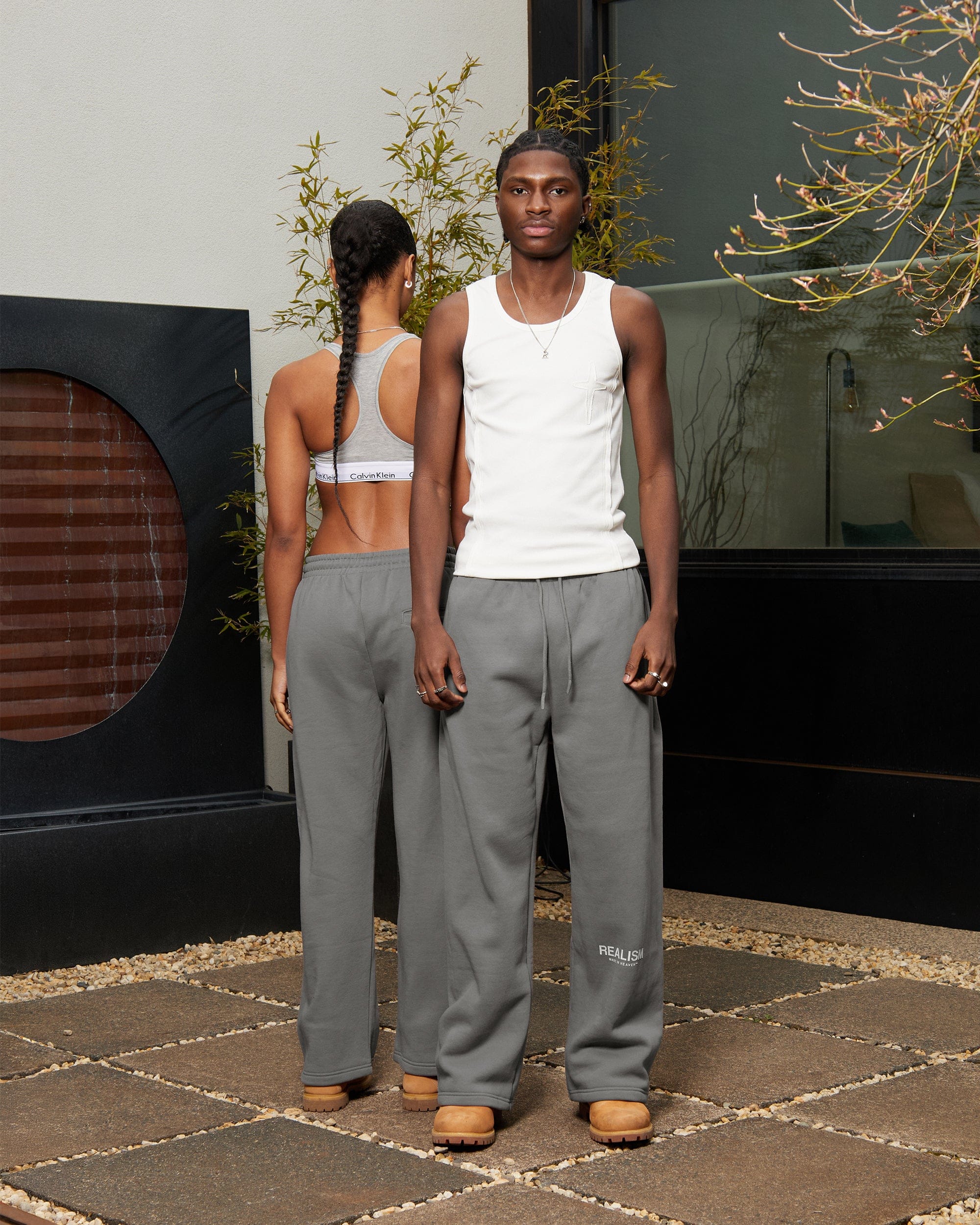 Realism SSS REALISM HEAVEN LOGO SWEATPANTS OPEN LEG COOL GREY