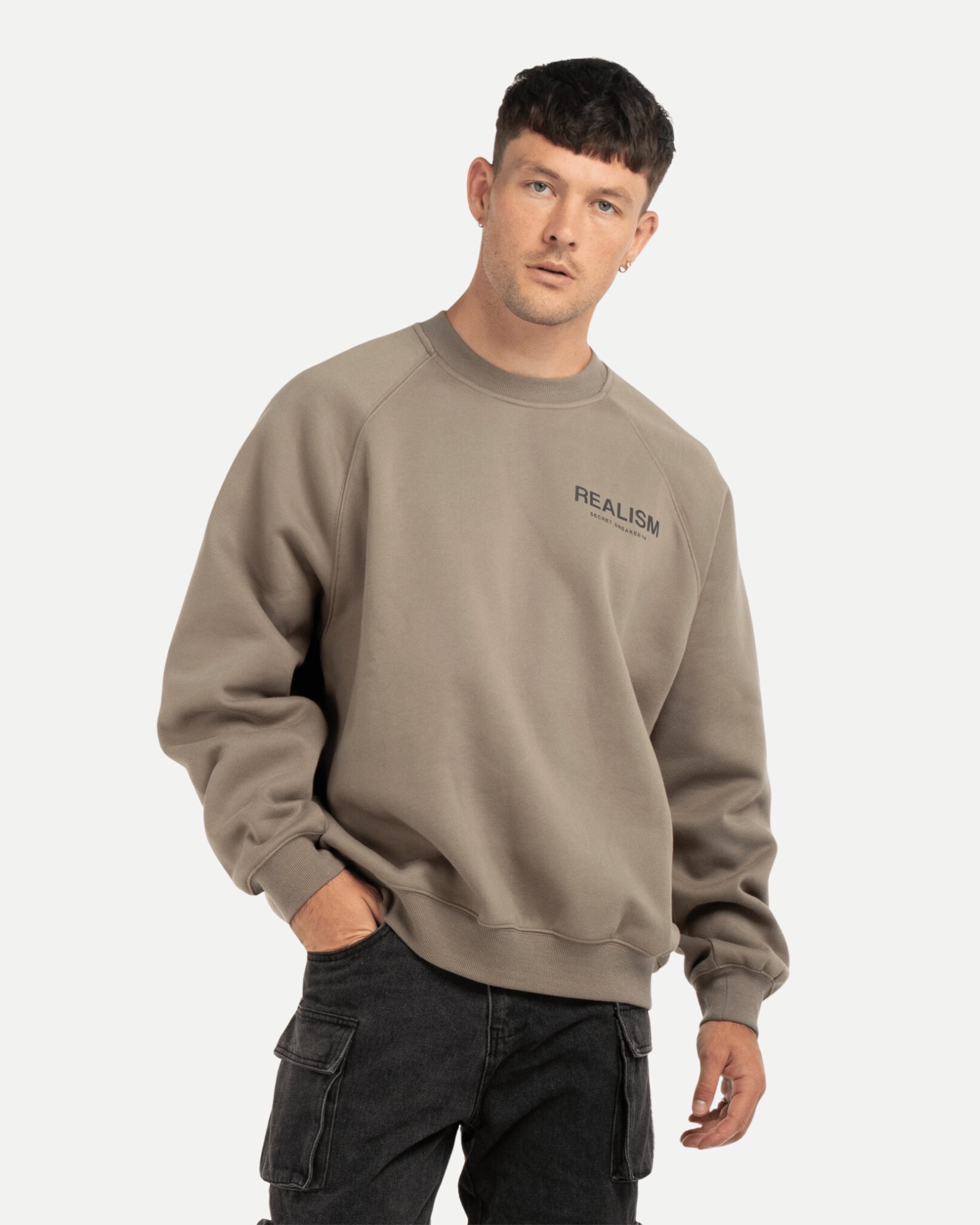 Realism SSS REALISM BACK LOGO REFLECTIVE CREWNECK CEMENT