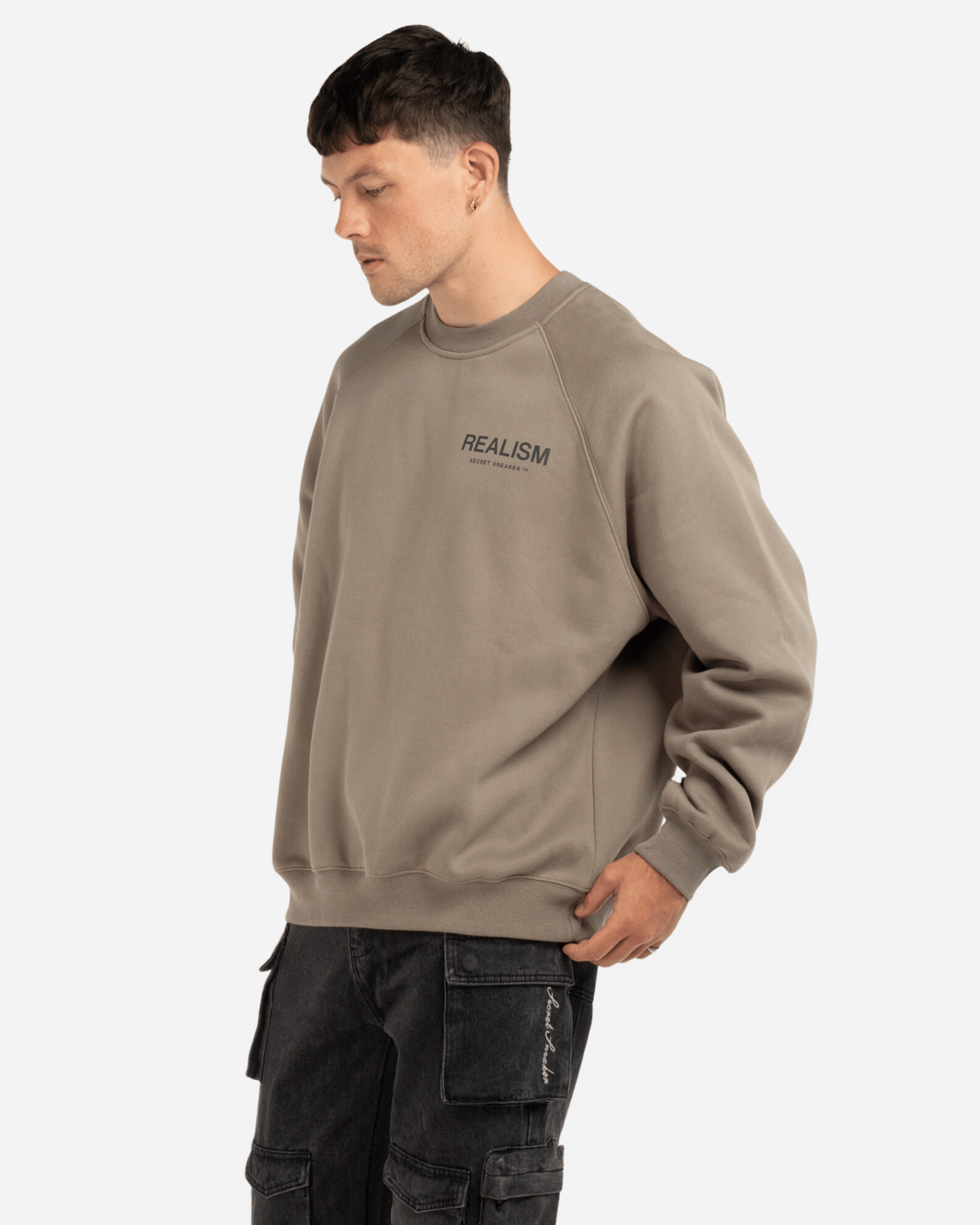 Realism SSS REALISM BACK LOGO REFLECTIVE CREWNECK CEMENT