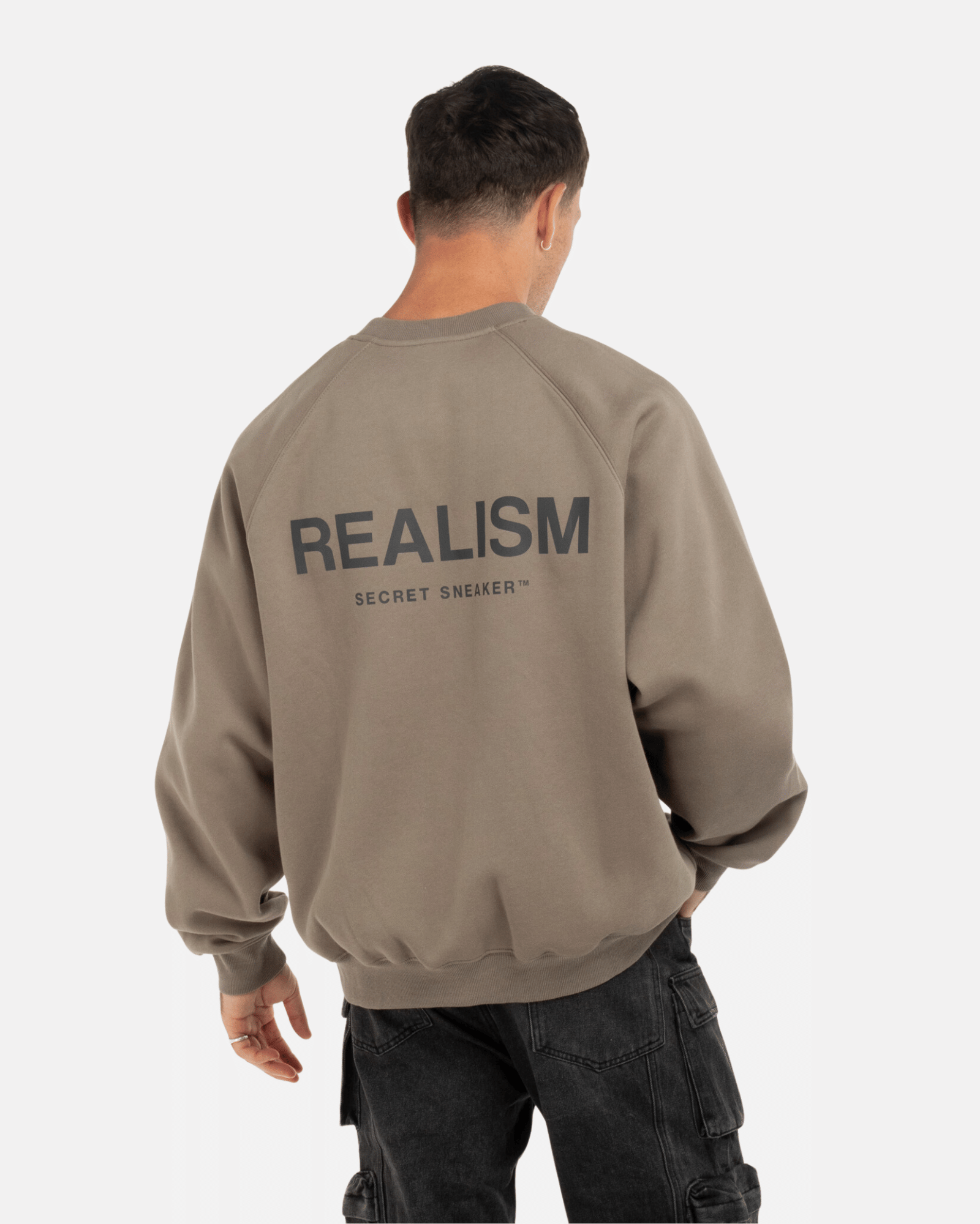 Realism SSS REALISM BACK LOGO REFLECTIVE CREWNECK CEMENT