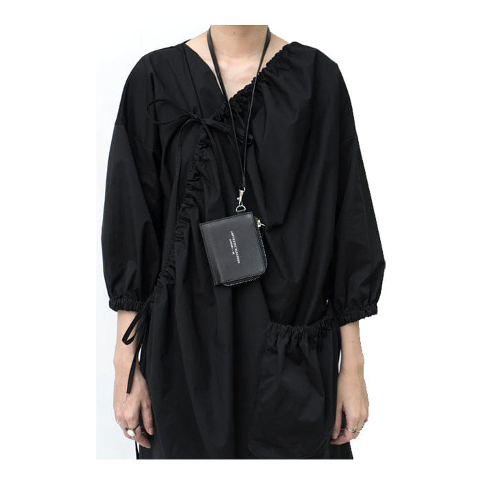 Aesthetic Pleasure Gauss Lanyard Card Wallet Nappa Black
