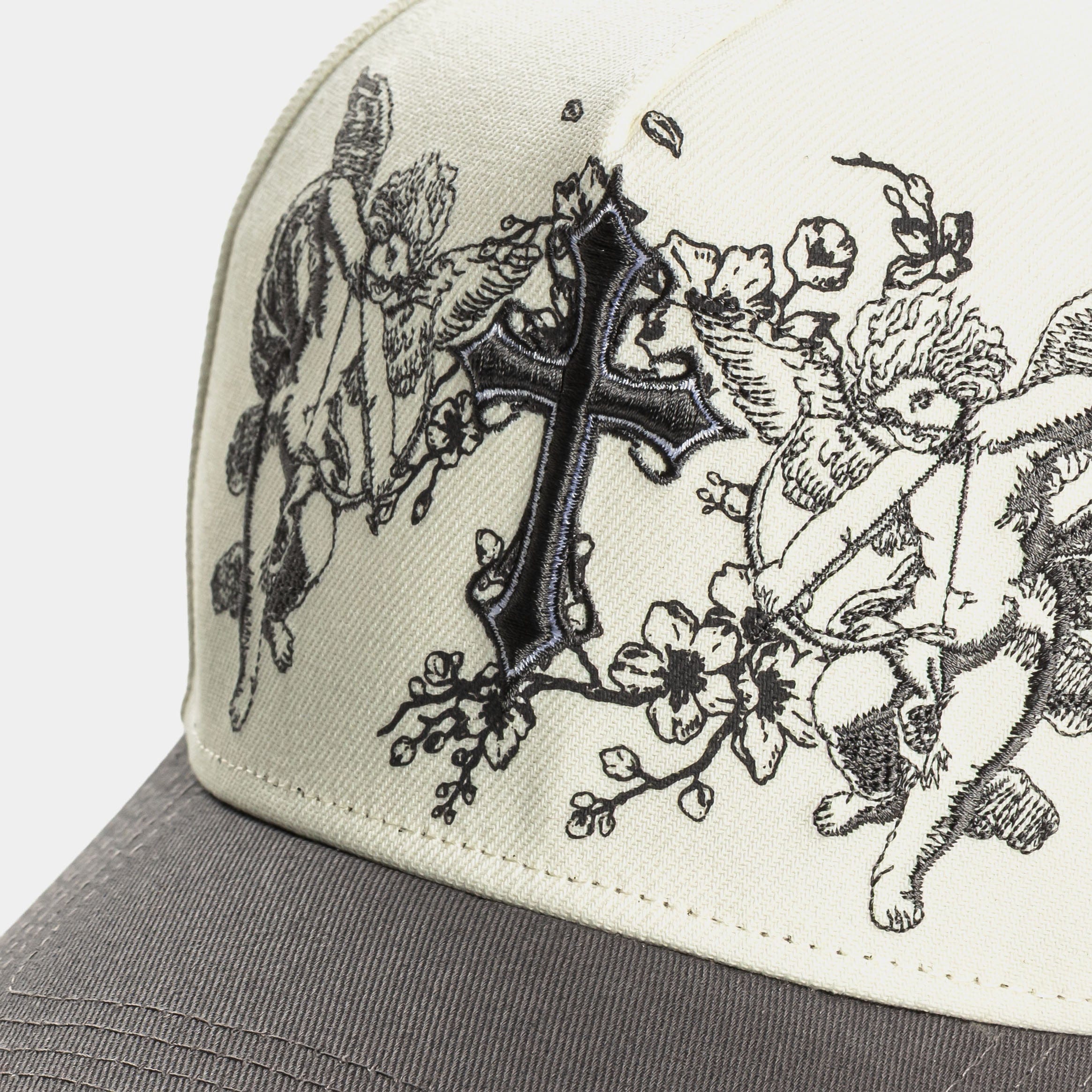 Original SIN Angels Snapback Mens Hat (Cream/Grey)