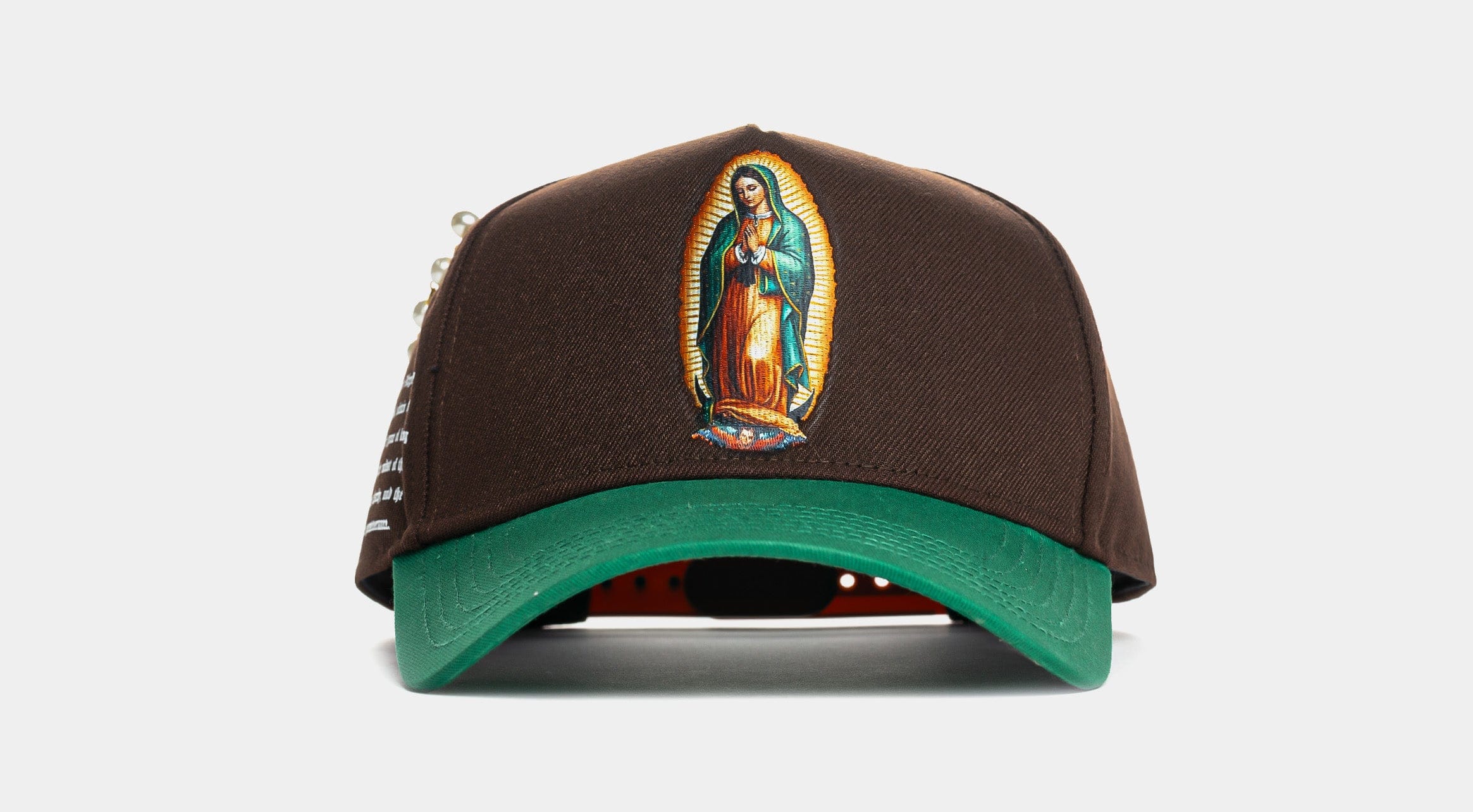 Maison Article Lady Guadalupe Snapback Mens Hat (Green/Brown)