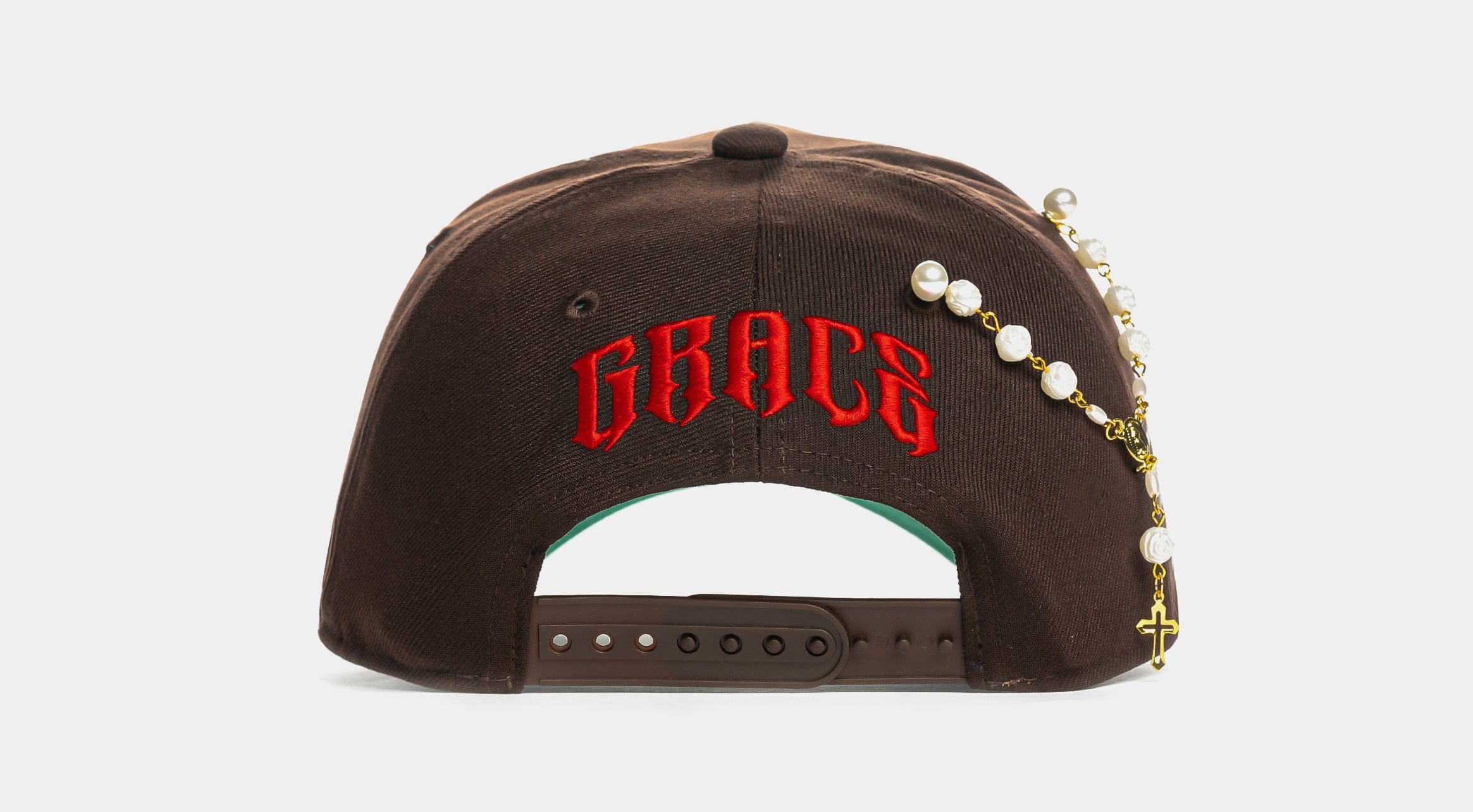 Maison Article Lady Guadalupe Snapback Mens Hat (Green/Brown)