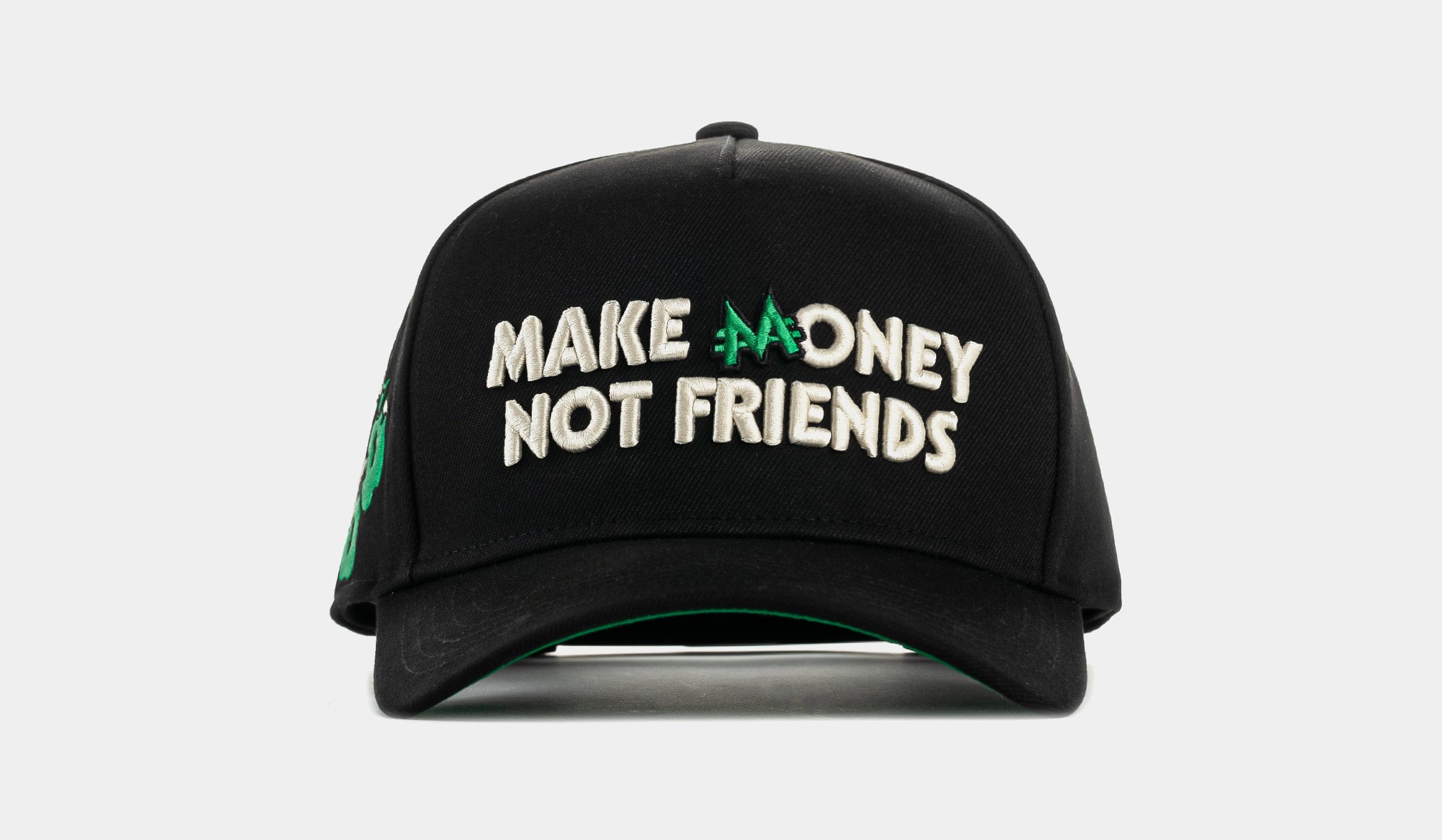 Monopoly x SP SP x Monopoly Make Money Not Friends Snapback Mens Hat (Black/Green)