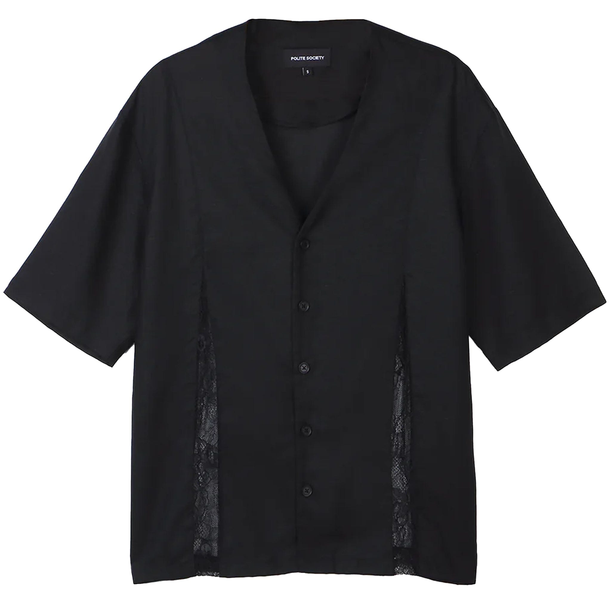 Polite Society LACE DETAIL UNISEX SHIRT (BLACK)