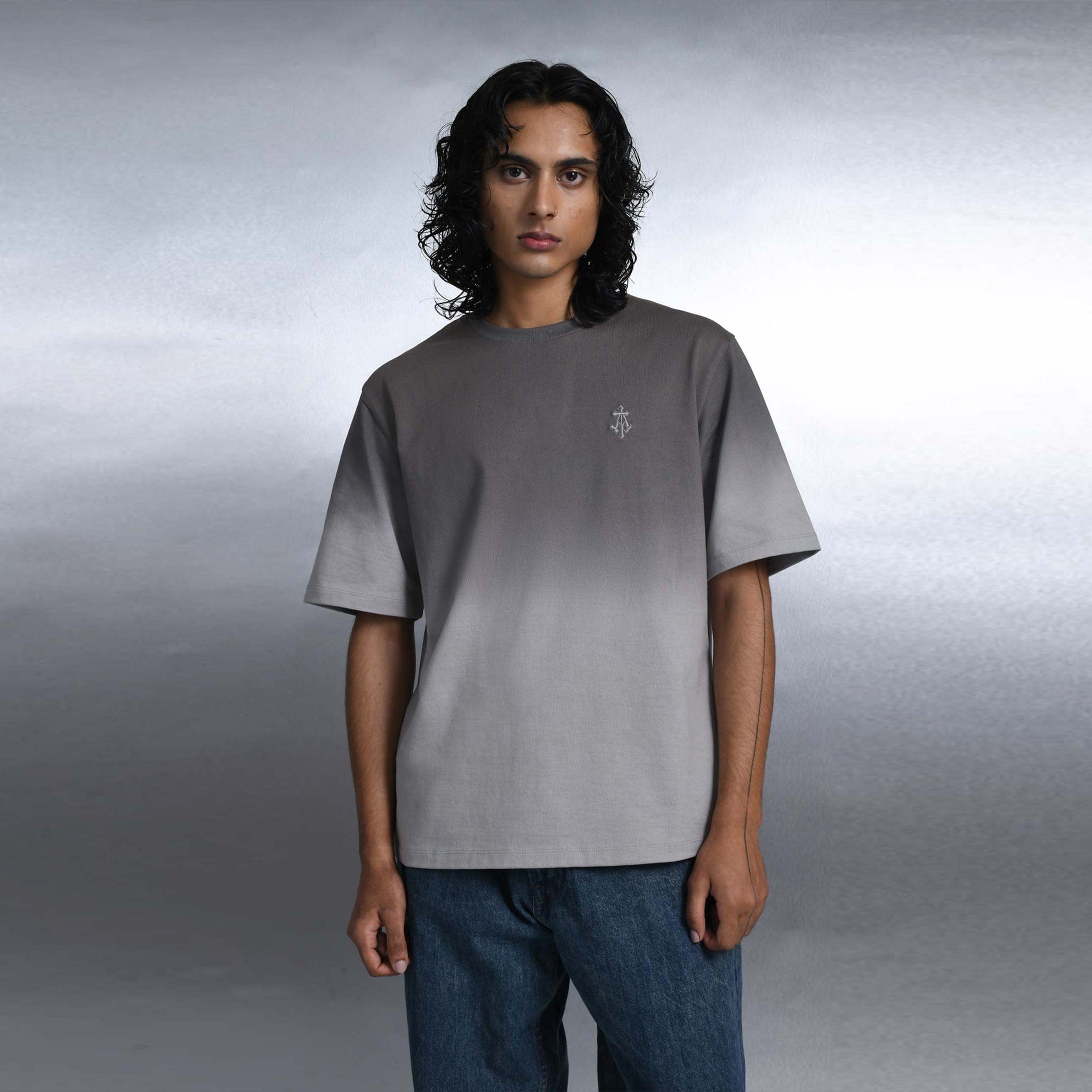 Almost Gods ALPHA CROSS T-Shirt (DIP DYE GREY)