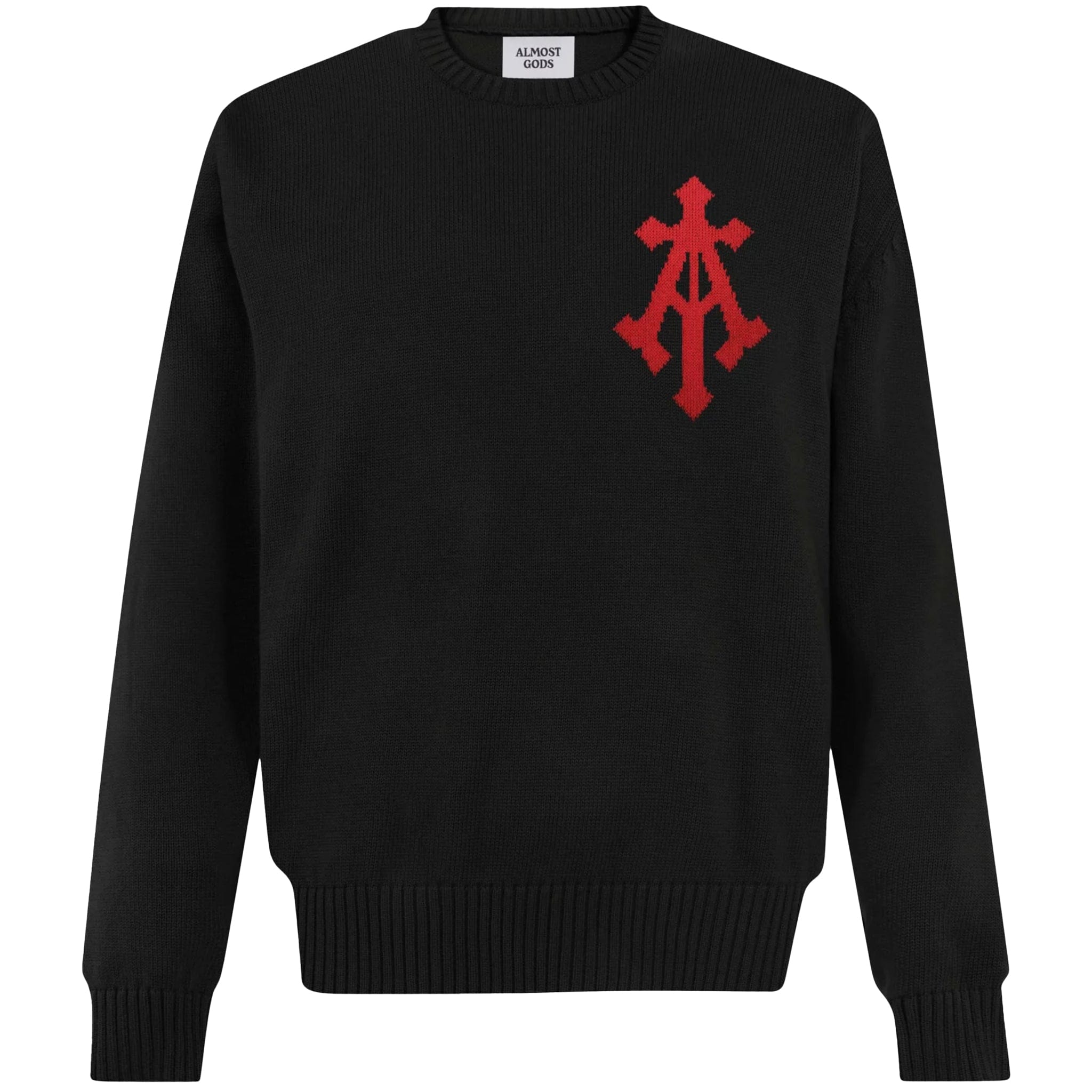 Almost Gods Alpha Cross Knit Sweater (Black)
