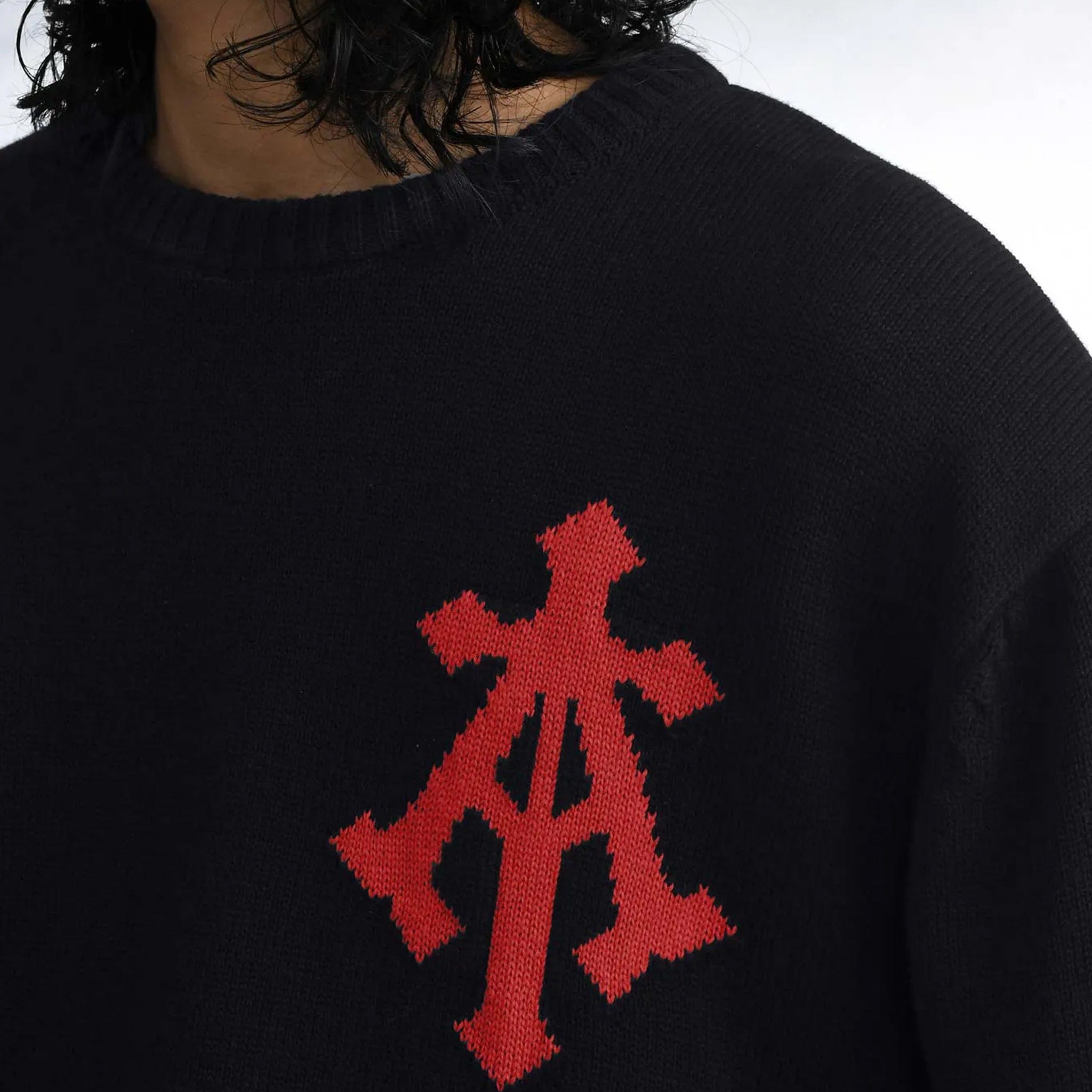 Almost Gods Alpha Cross Knit Sweater (Black)