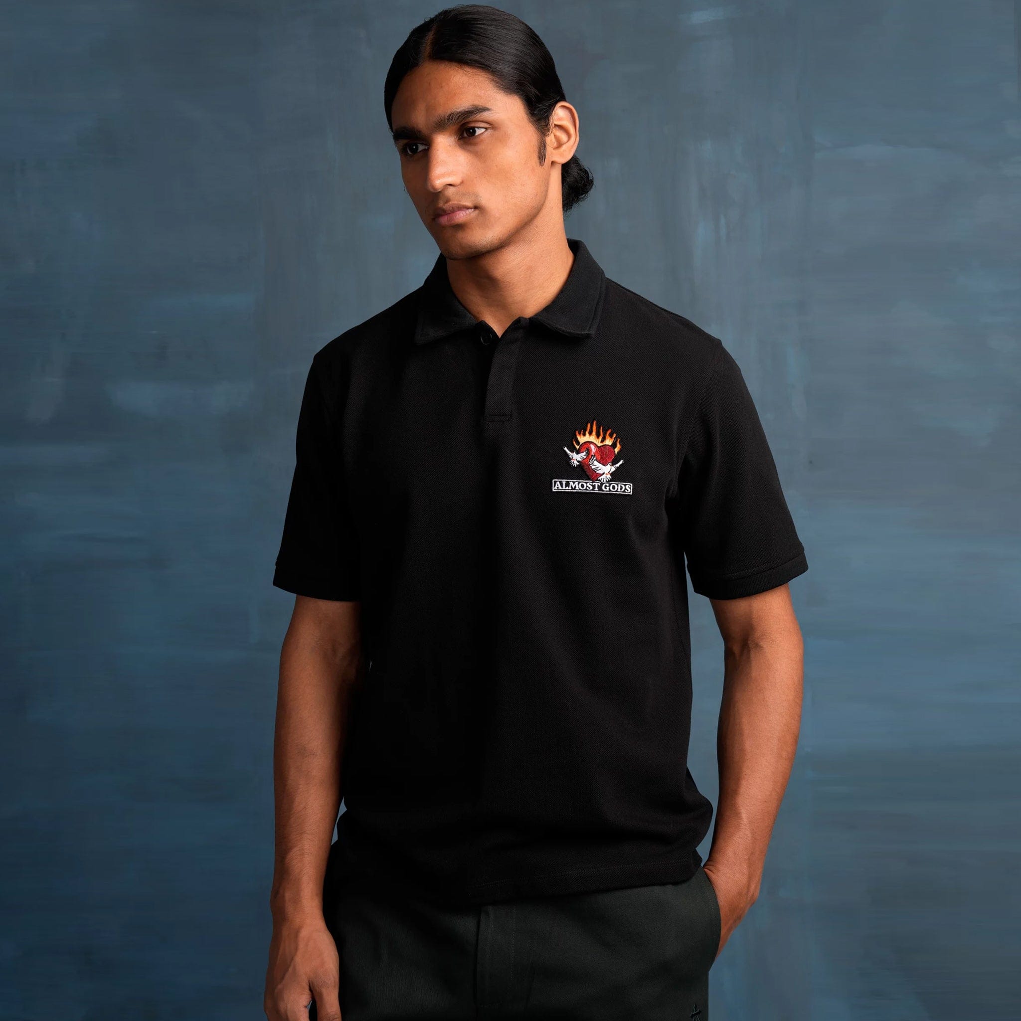 Almost Gods BURNING HEART POLO T-Shirt