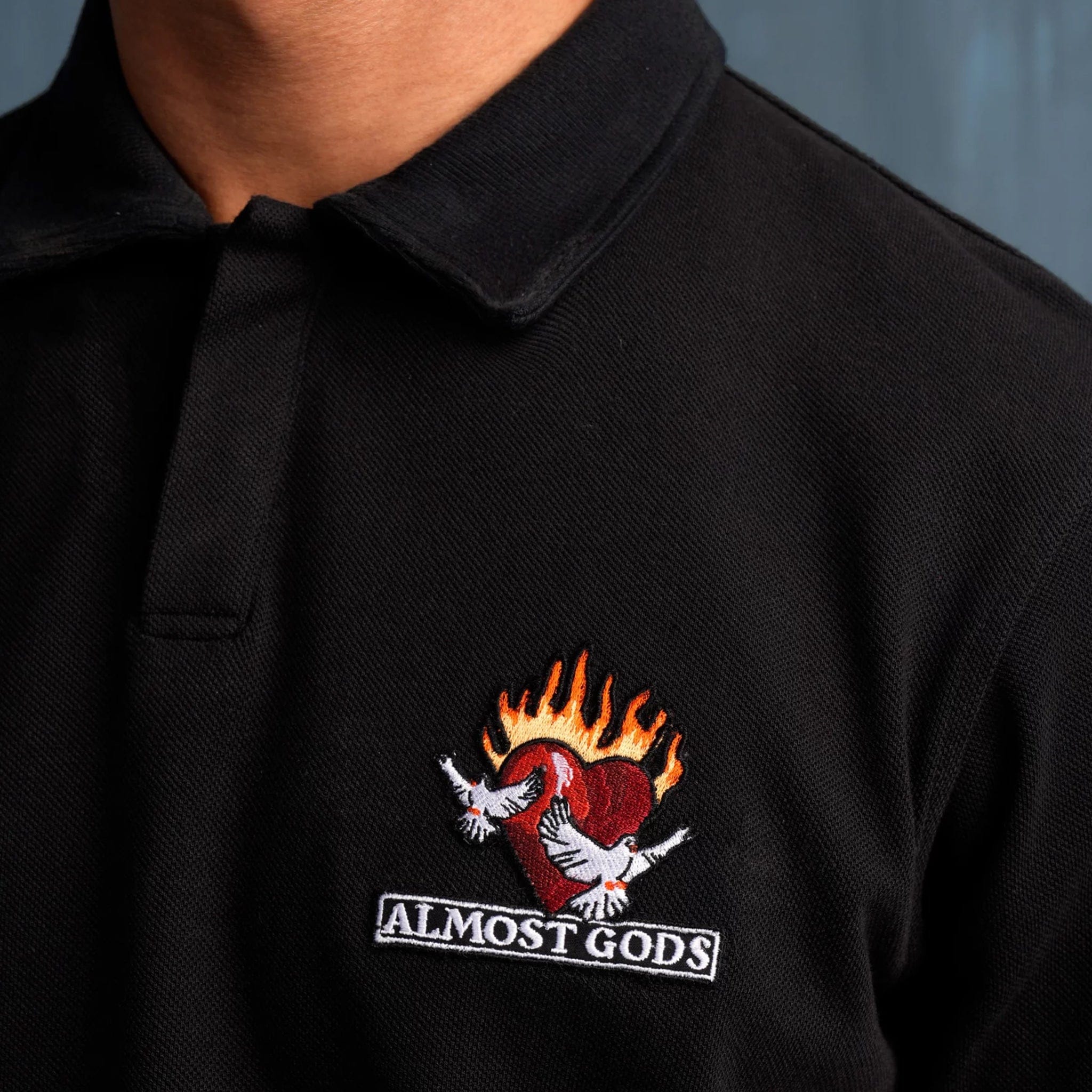 Almost Gods BURNING HEART POLO T-Shirt
