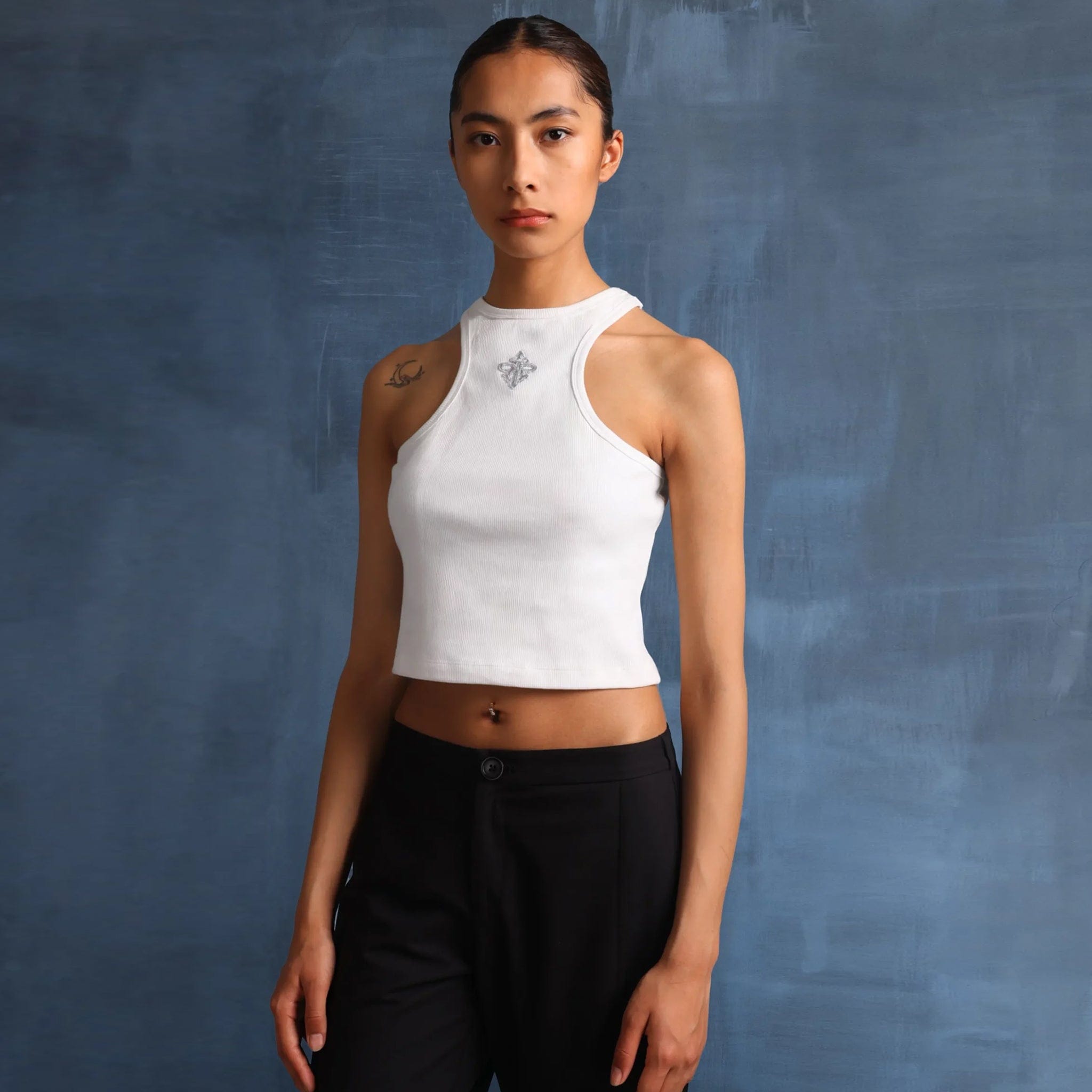 Almost Gods Alpha Cross Ribbed Tank Top (White)