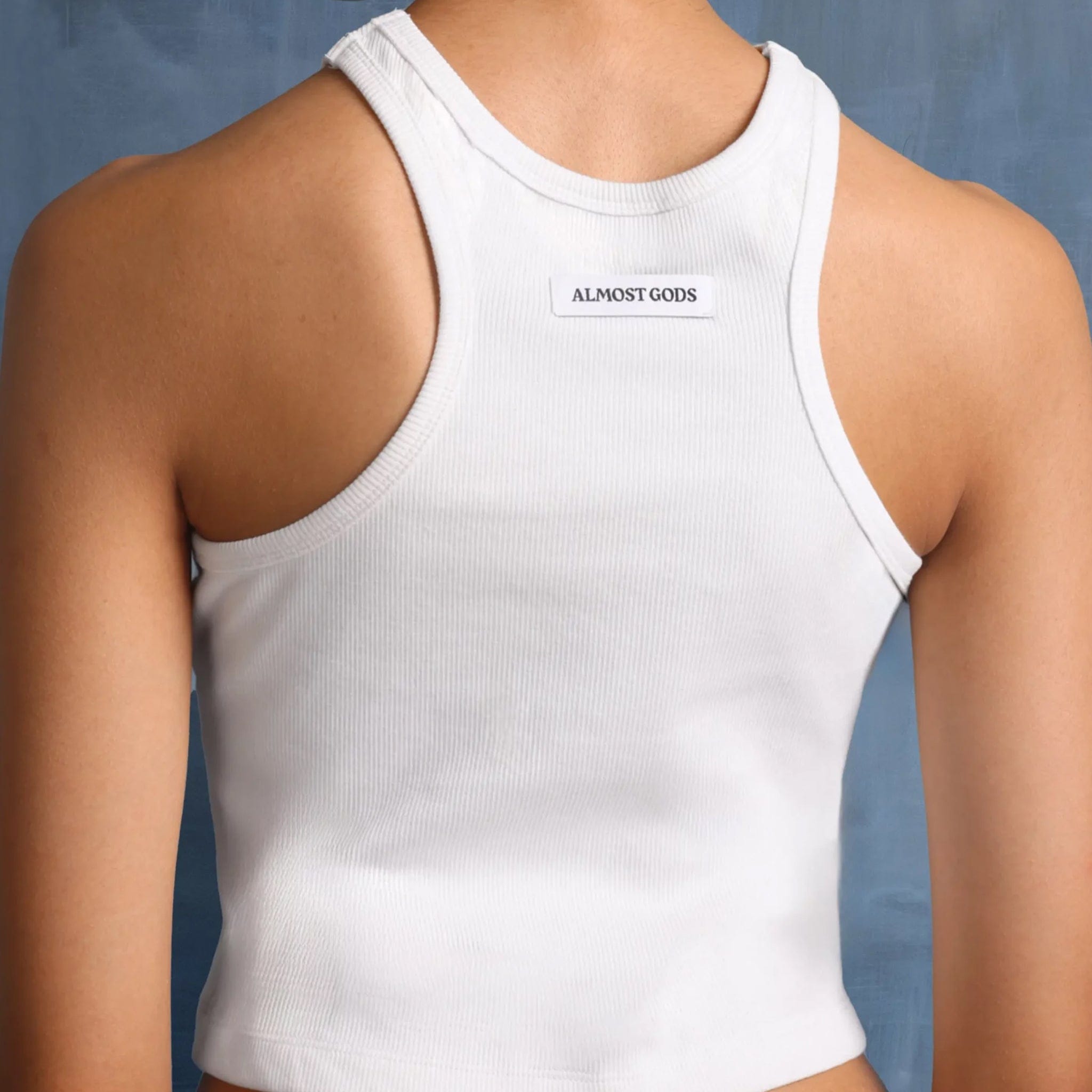 Almost Gods Alpha Cross Ribbed Tank Top (White)