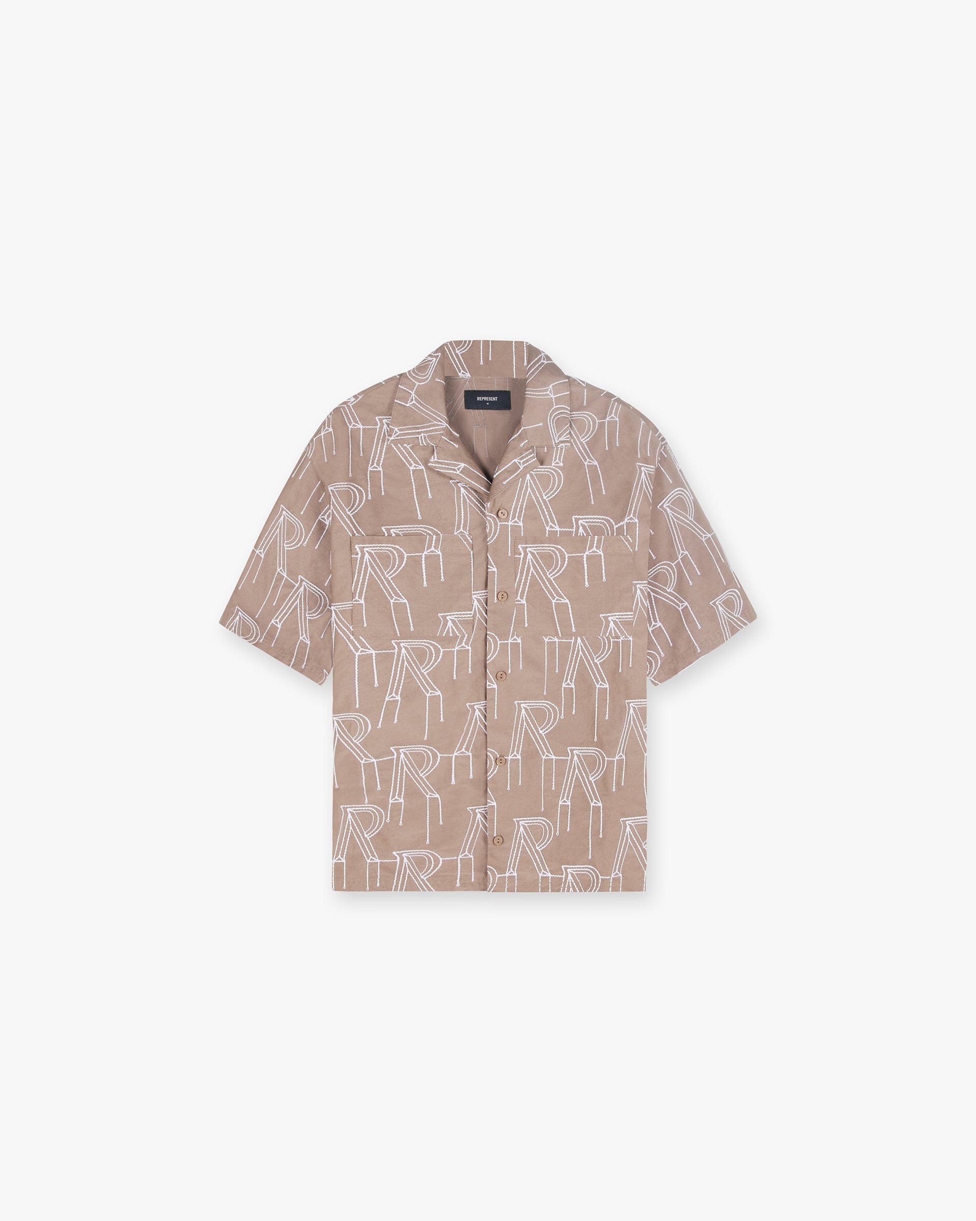 SS24 Embroidered Initial Overshirt - Washed Taupe