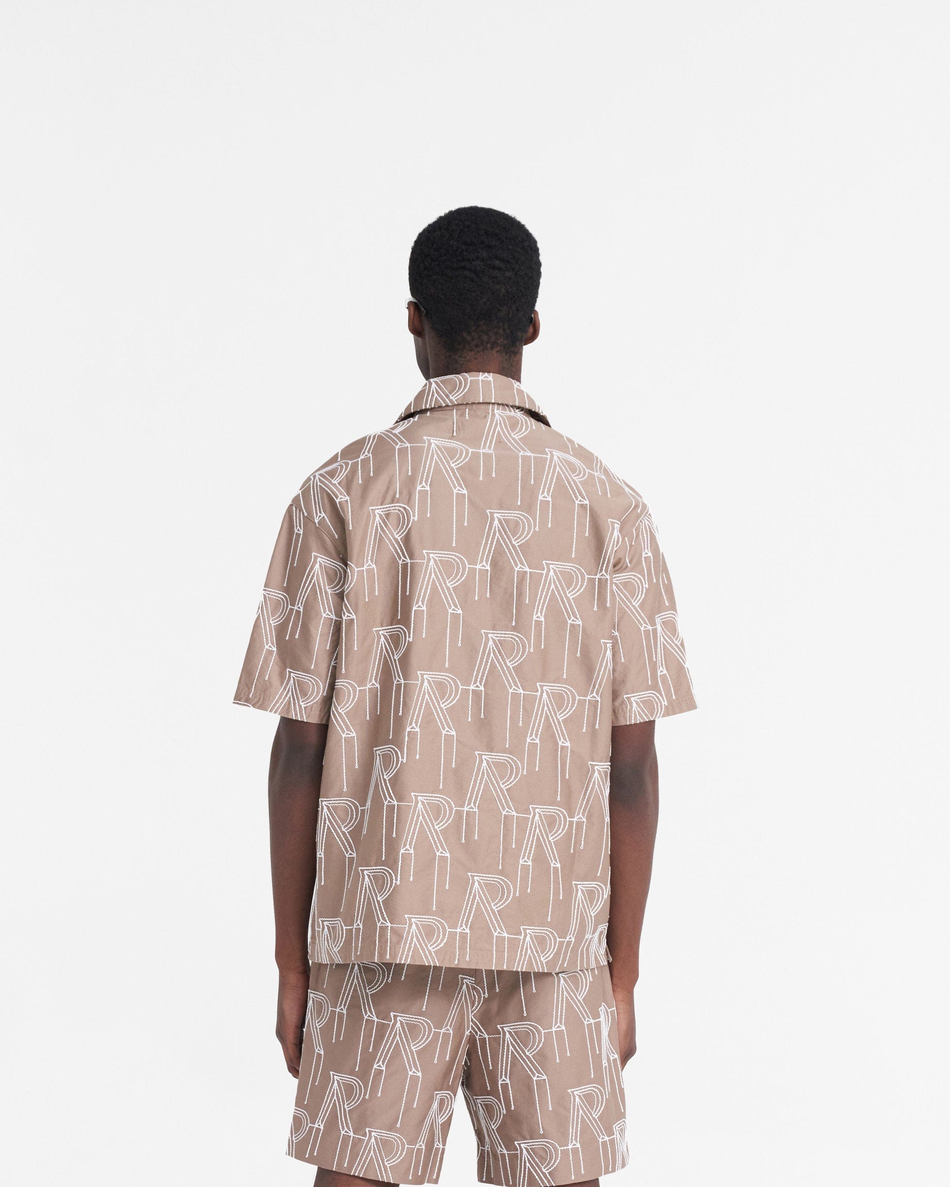 SS24 Embroidered Initial Overshirt - Washed Taupe