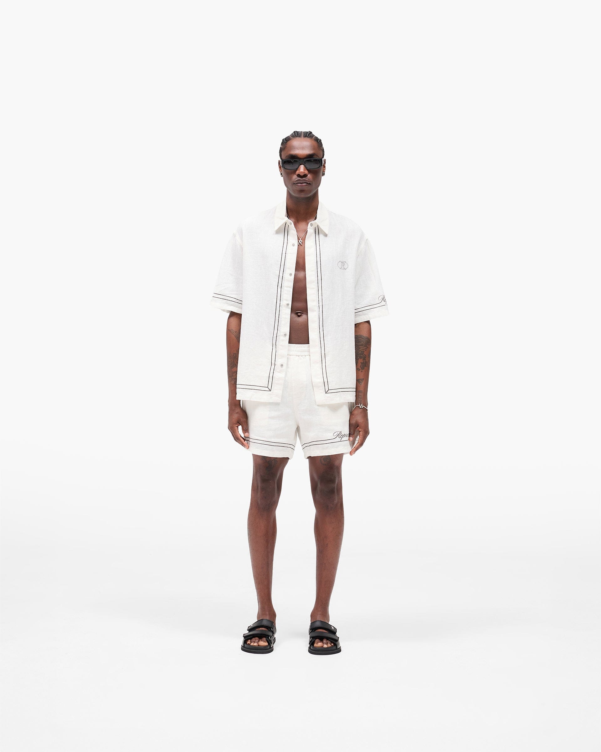 SC25 Border Short - Whisper White