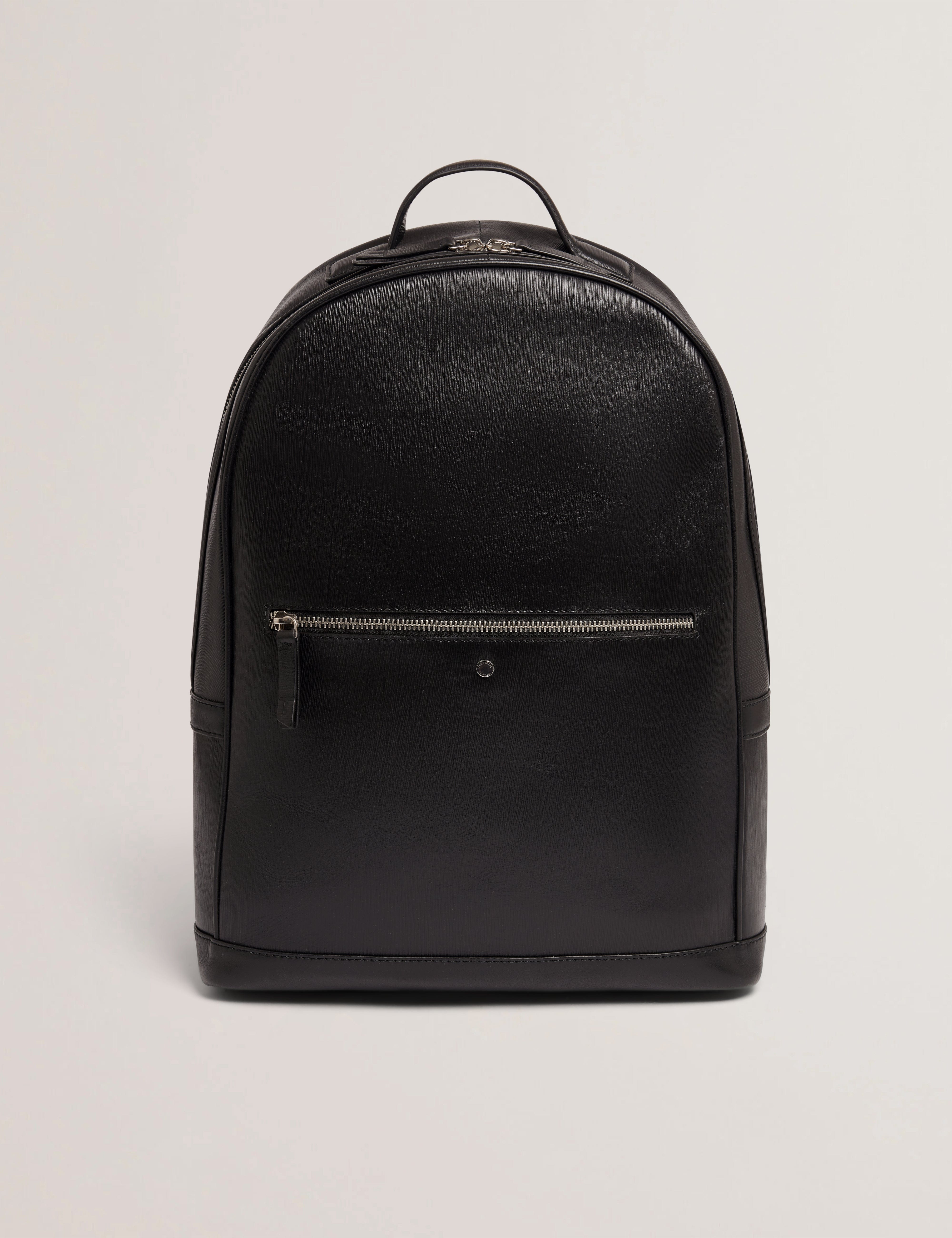 BARK Bailor Bark Texture Leather Backpack Black