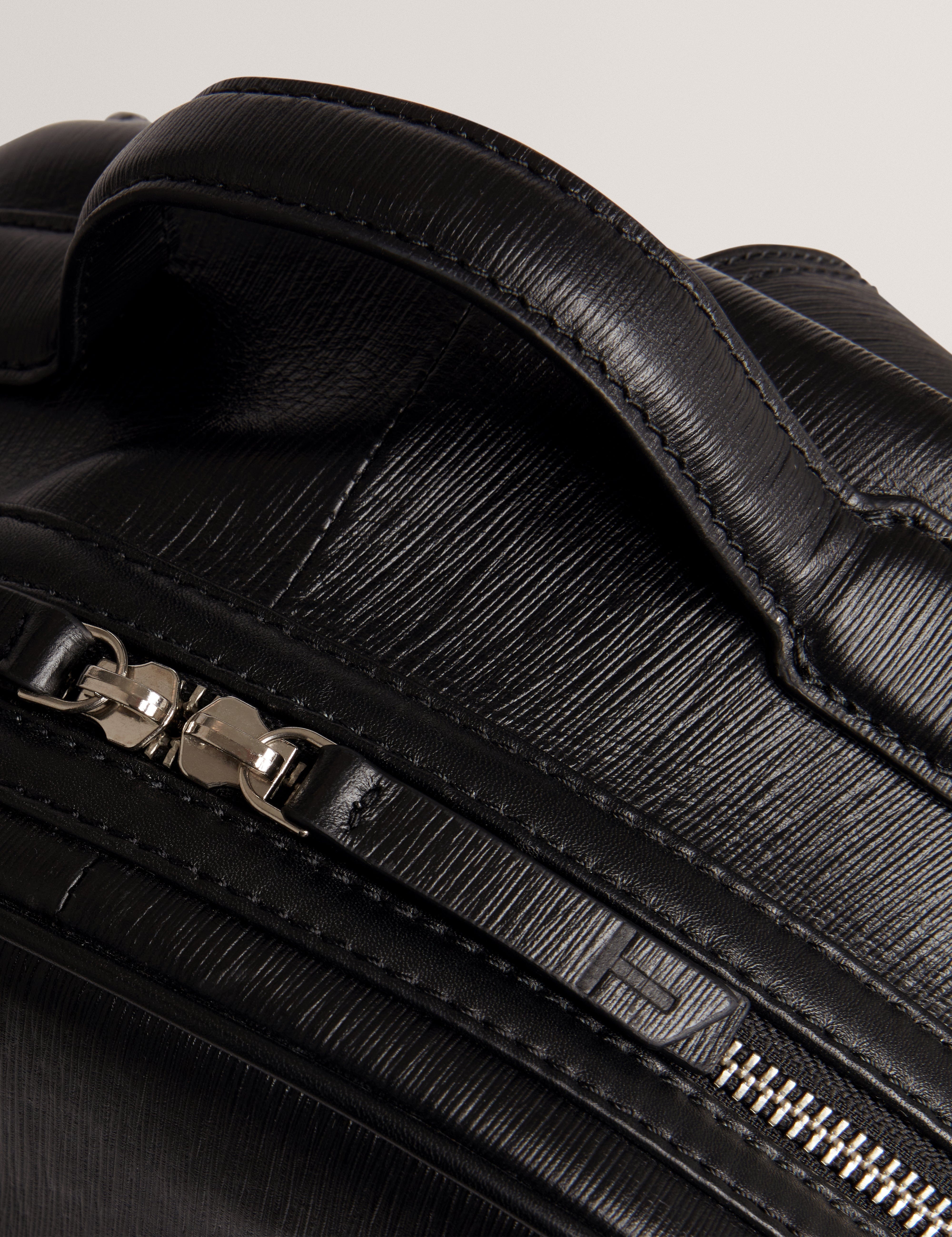 BARK Bailor Bark Texture Leather Backpack Black