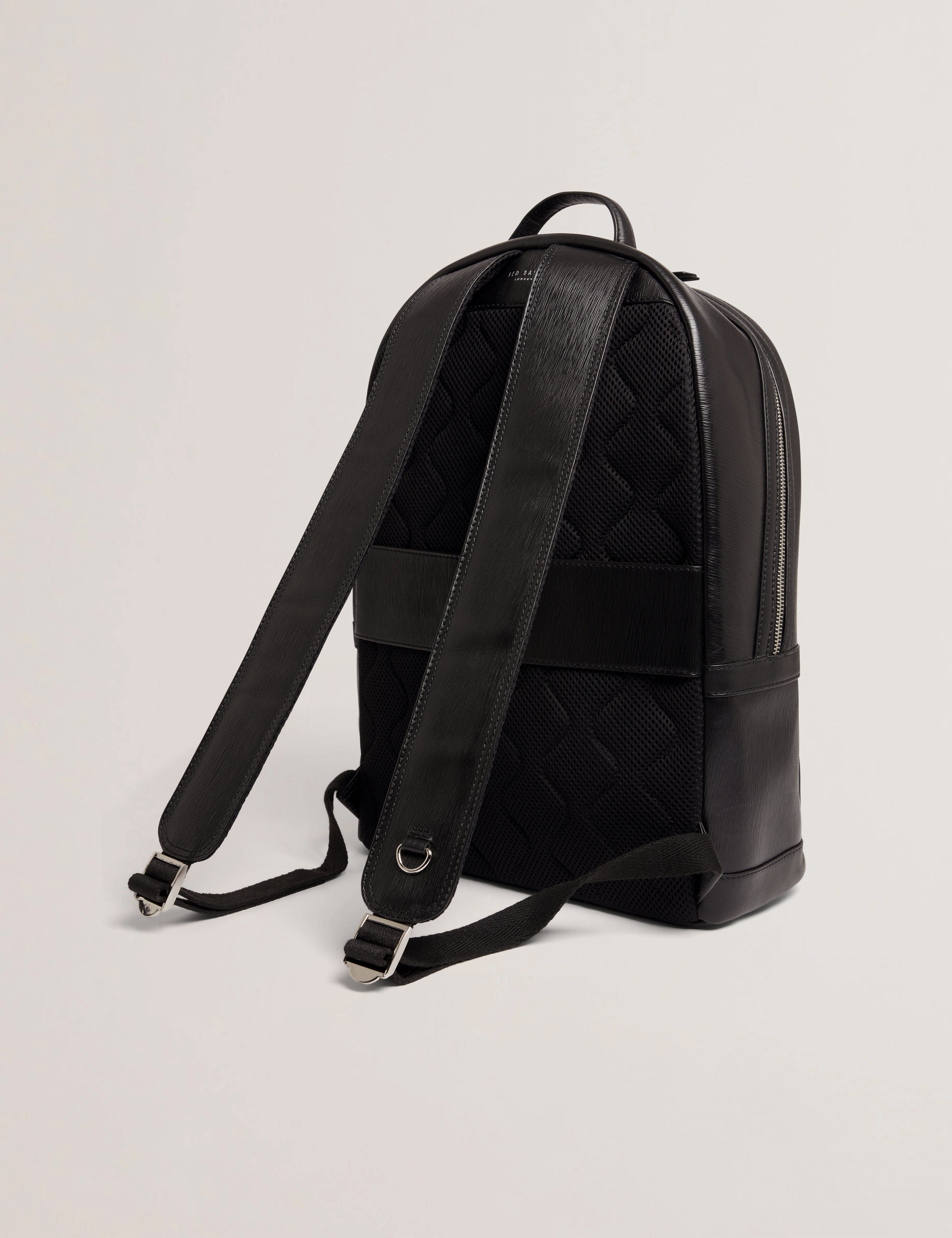 BARK Bailor Bark Texture Leather Backpack Black