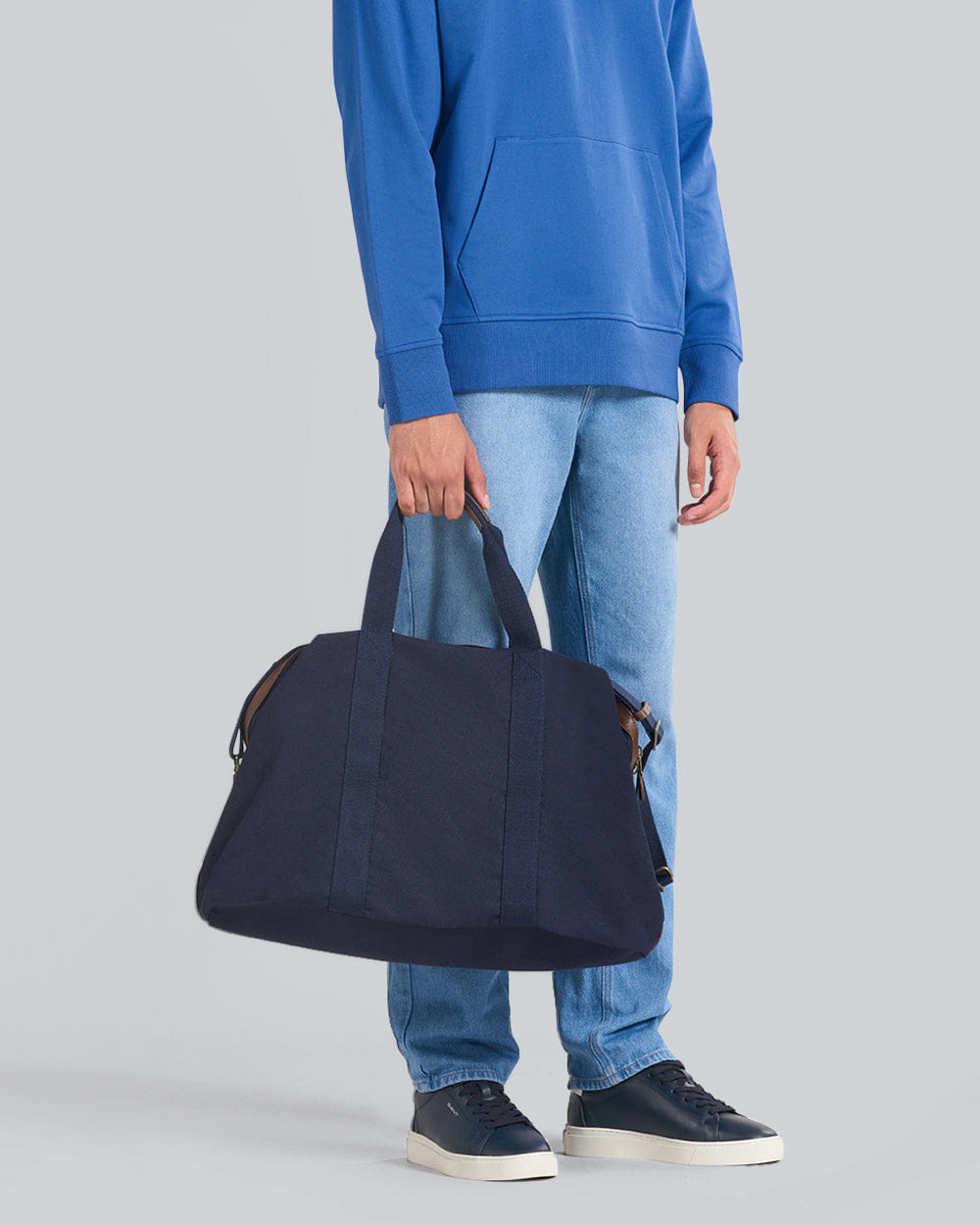 Blue Canvas Duffle Bag For Men (Dark Blue)