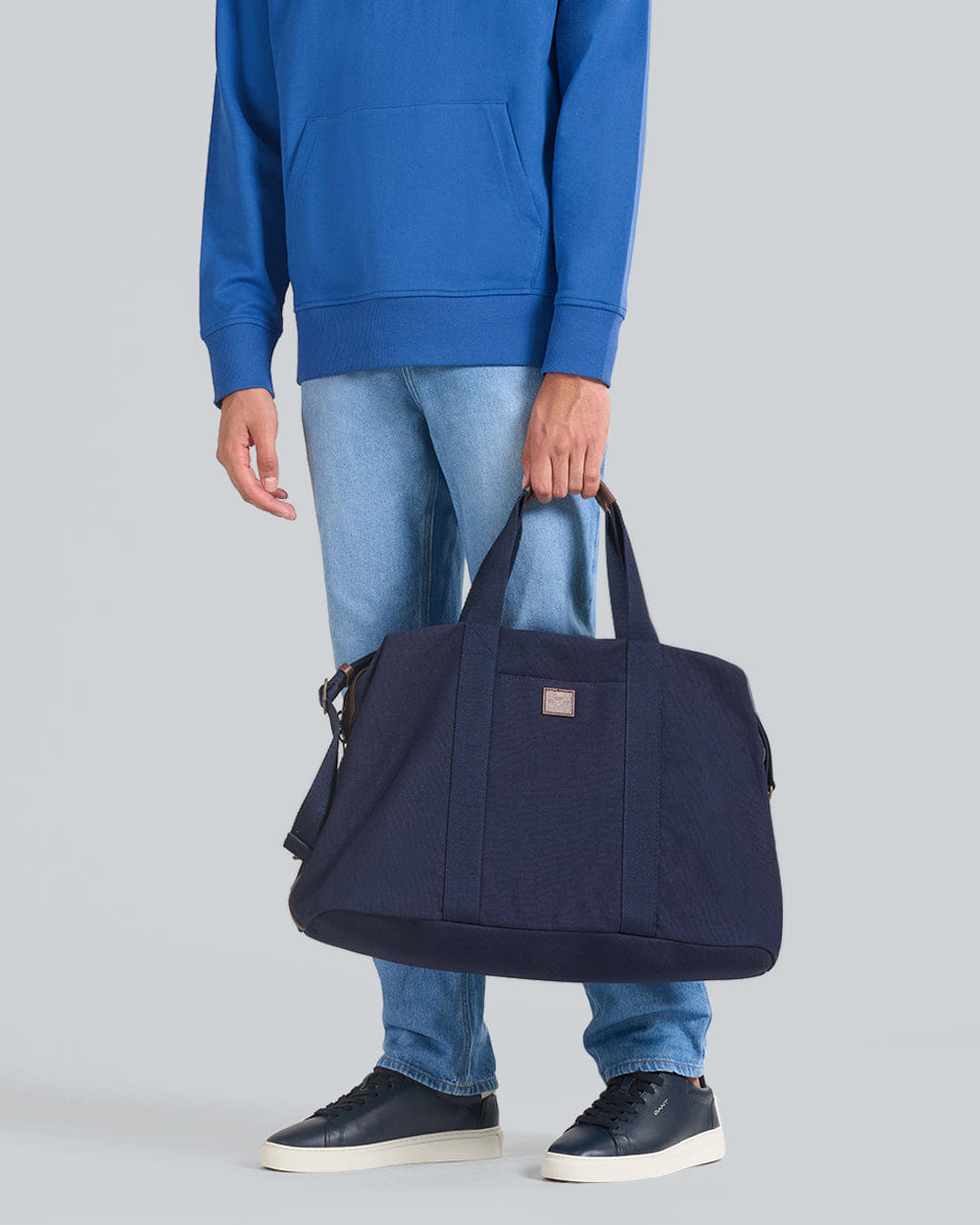 Blue Canvas Duffle Bag For Men (Dark Blue)