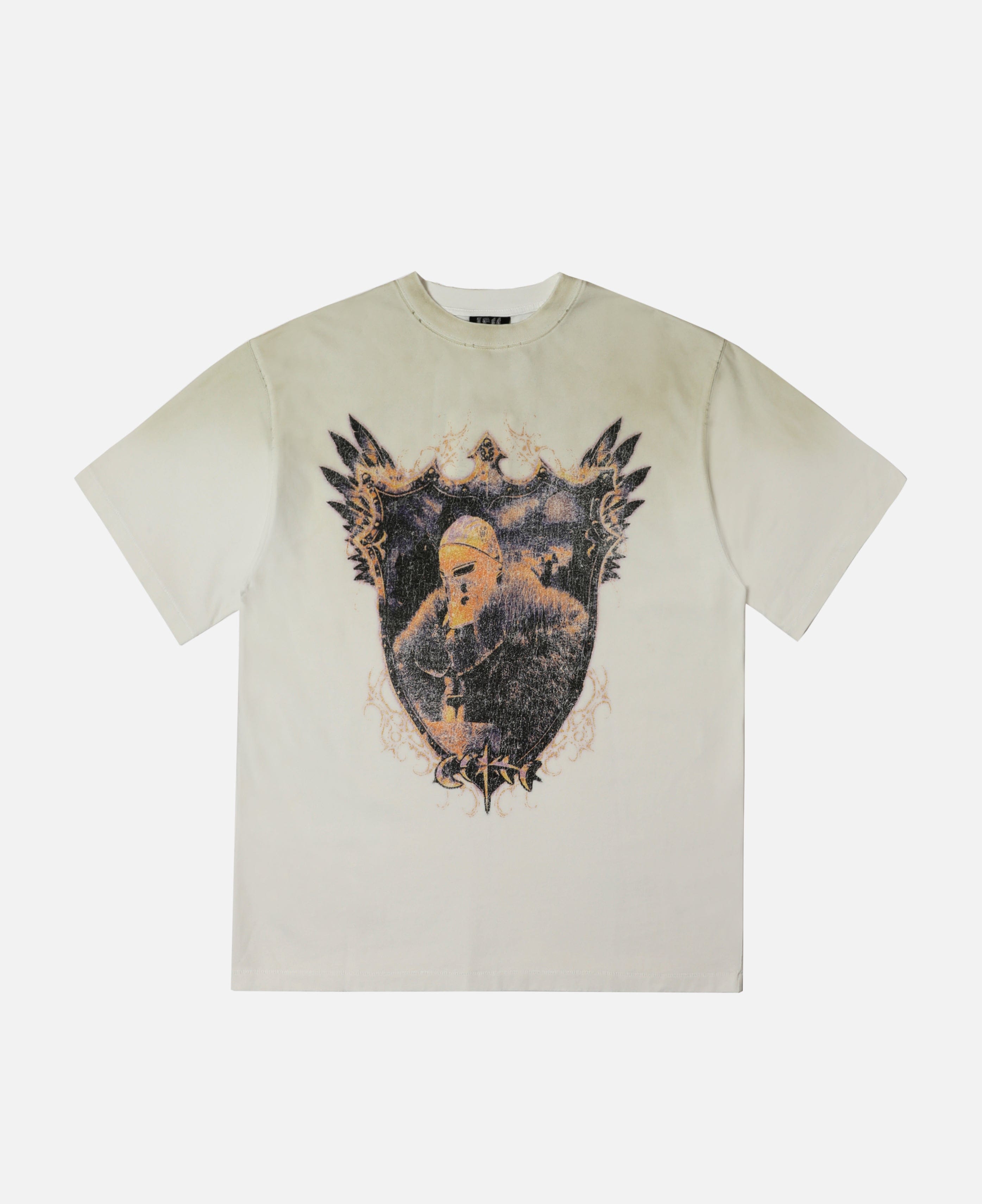 Theboyhasnopatience Luminous Dawn Astral Knight Destroyed T - Shirt (White)